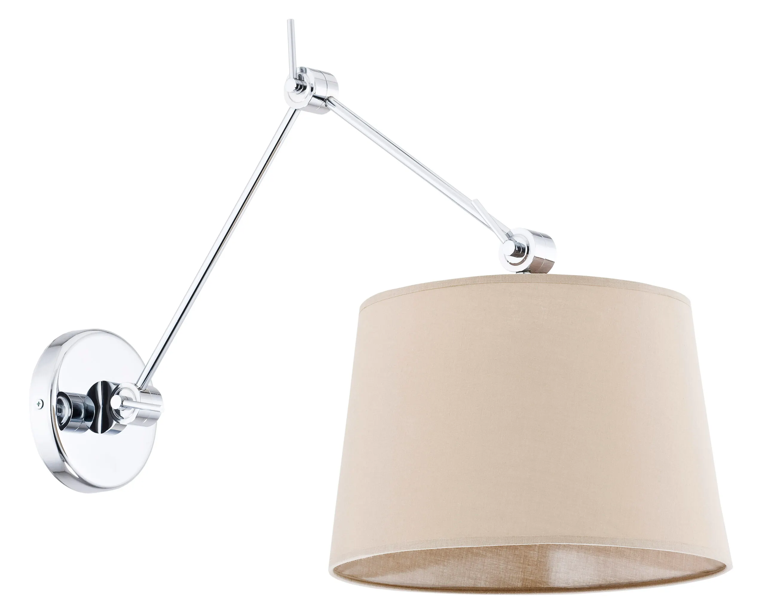 Kinkiet ZAKYNTOS metalowy chromowany beżowy regulowany okrągły