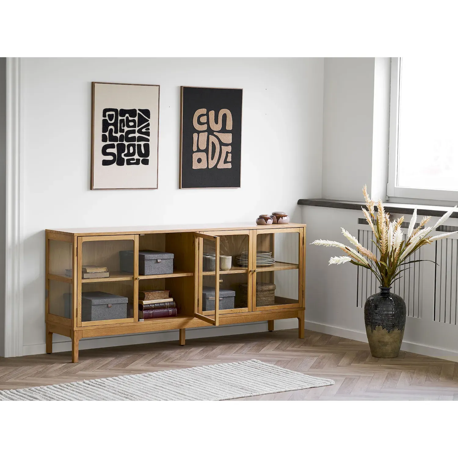 Dekoracja ścienna z pikowaniem 50x70cm beżowa — zdjęcie 3