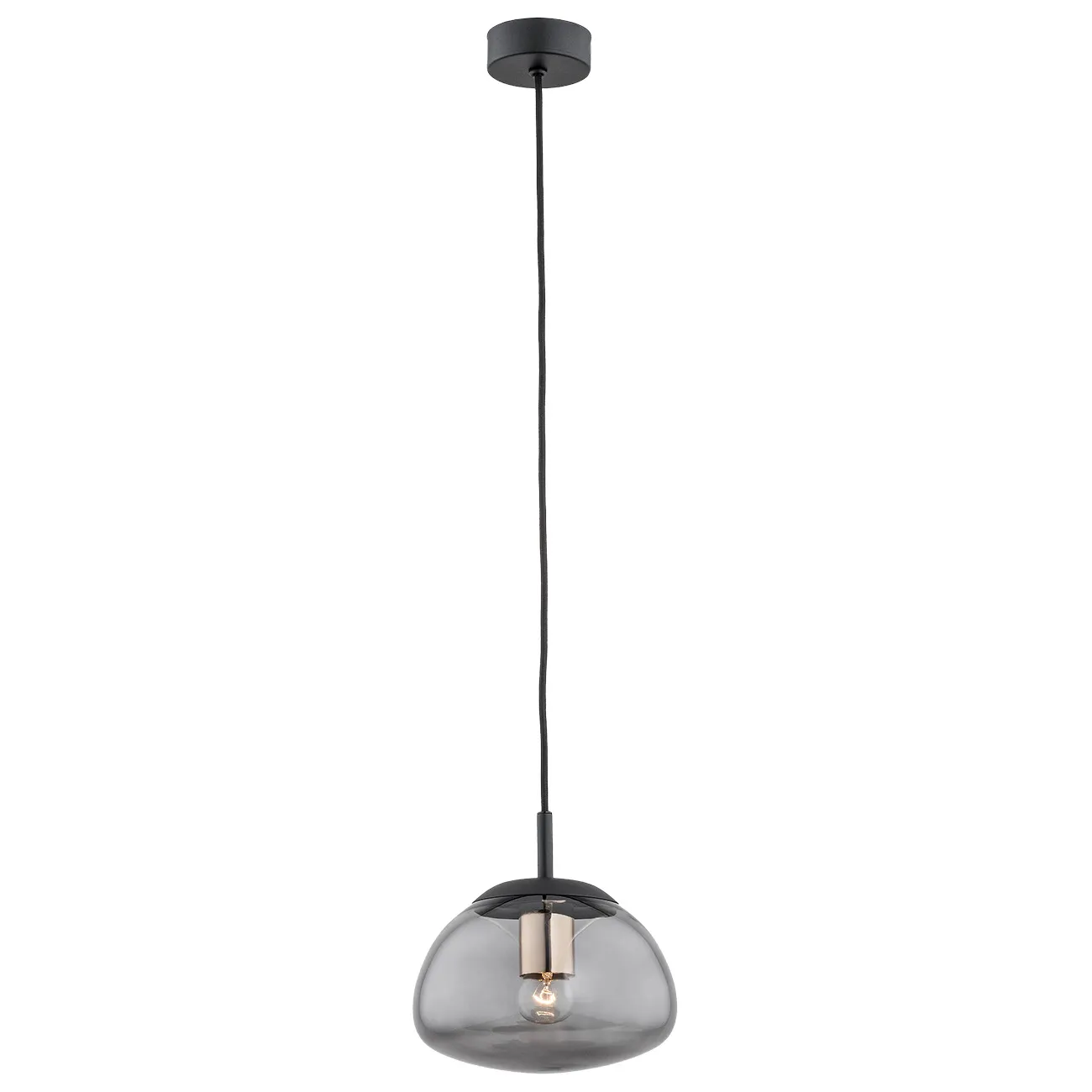 Lampa wisząca TRINI czarna mosiądz dymione ciemne szkło klosza 103x20cm Lampa wisząca TRINI czarna mosiądz dymione ciemne szkło klosza 103x20cm