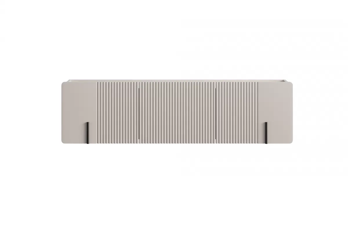 MALMI Szafka RTV 150 2D1SZ - cashmere / crema bianca / wisząca / czarne uchwyty - B_162319