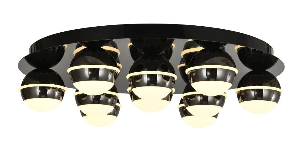 Plafon okrągły BIARRITZ 10 LED czarny chrom — zdjęcie 5