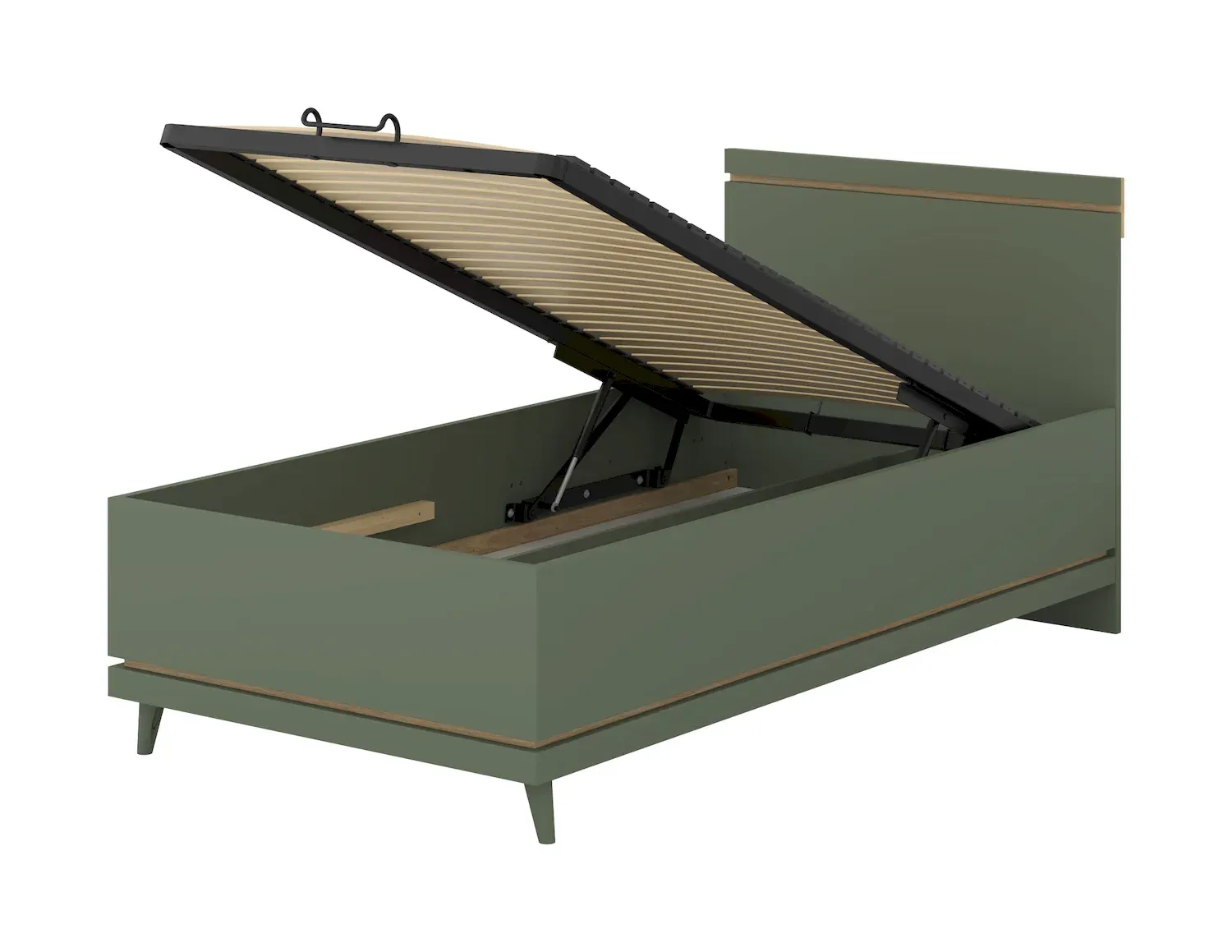 Łóżko z pojemnikiem SCANDI 54 100cm zielony - 24GDOH54