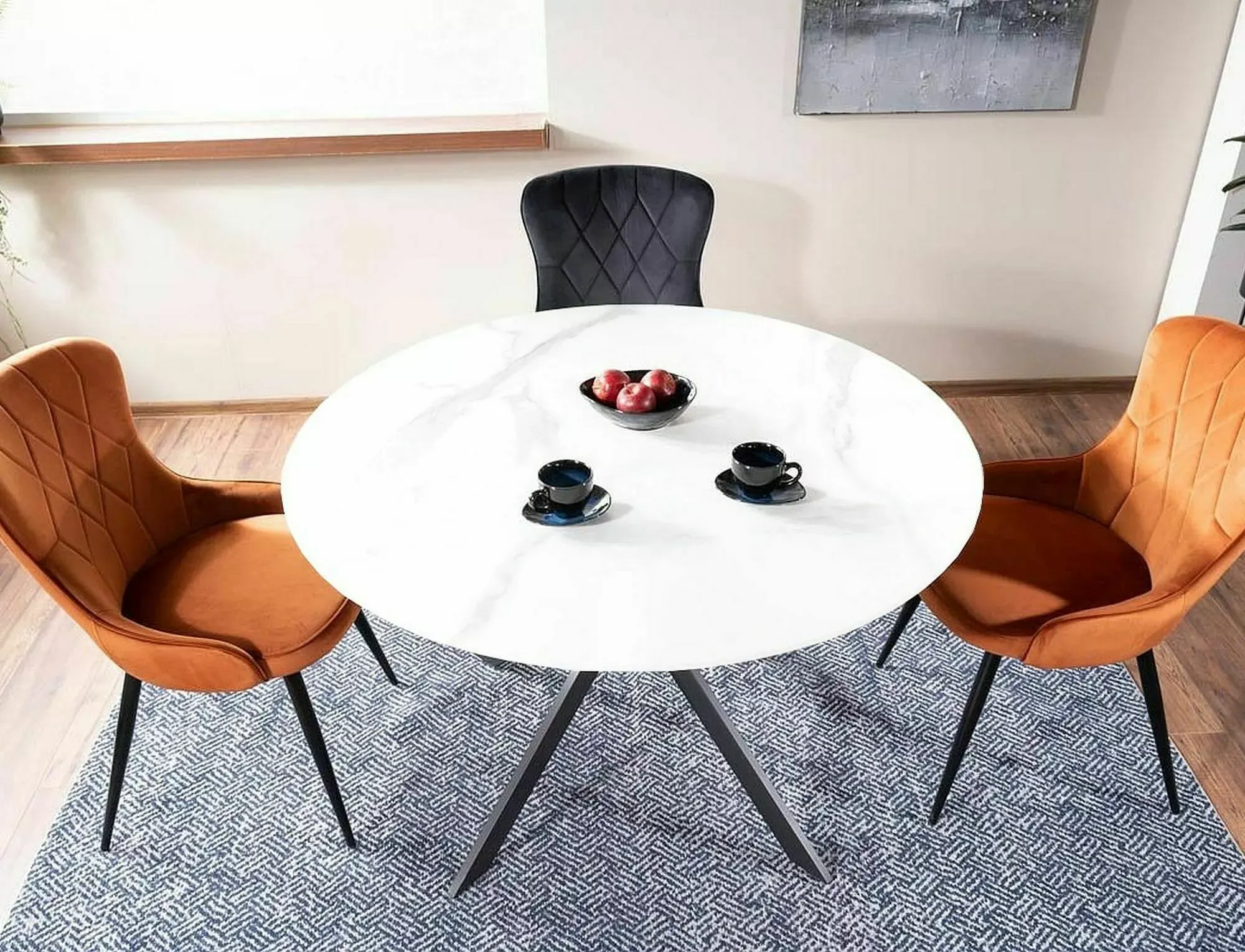 Krzesło tapicerowane LOTUS VELVET Bluvel 19 czarny stelaż czarny - LOTUSVCC