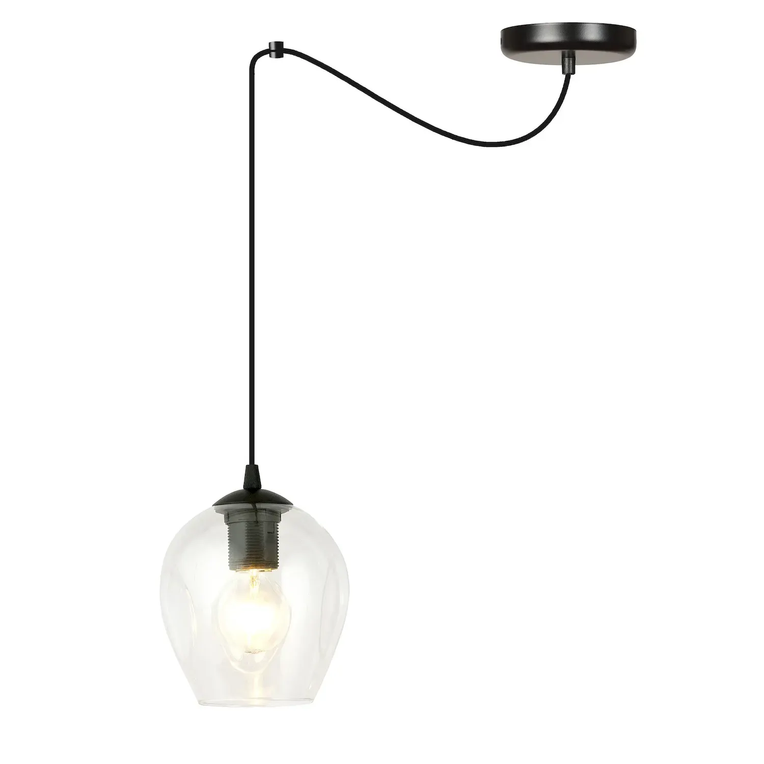 Lampa wisząca pająk LEVEL 1 czarny transparentny - 756/1