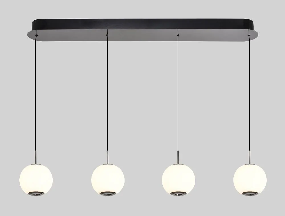 Lampa wisząca LUBERON czwórka prosta LED czarny chrom — zdjęcie 3