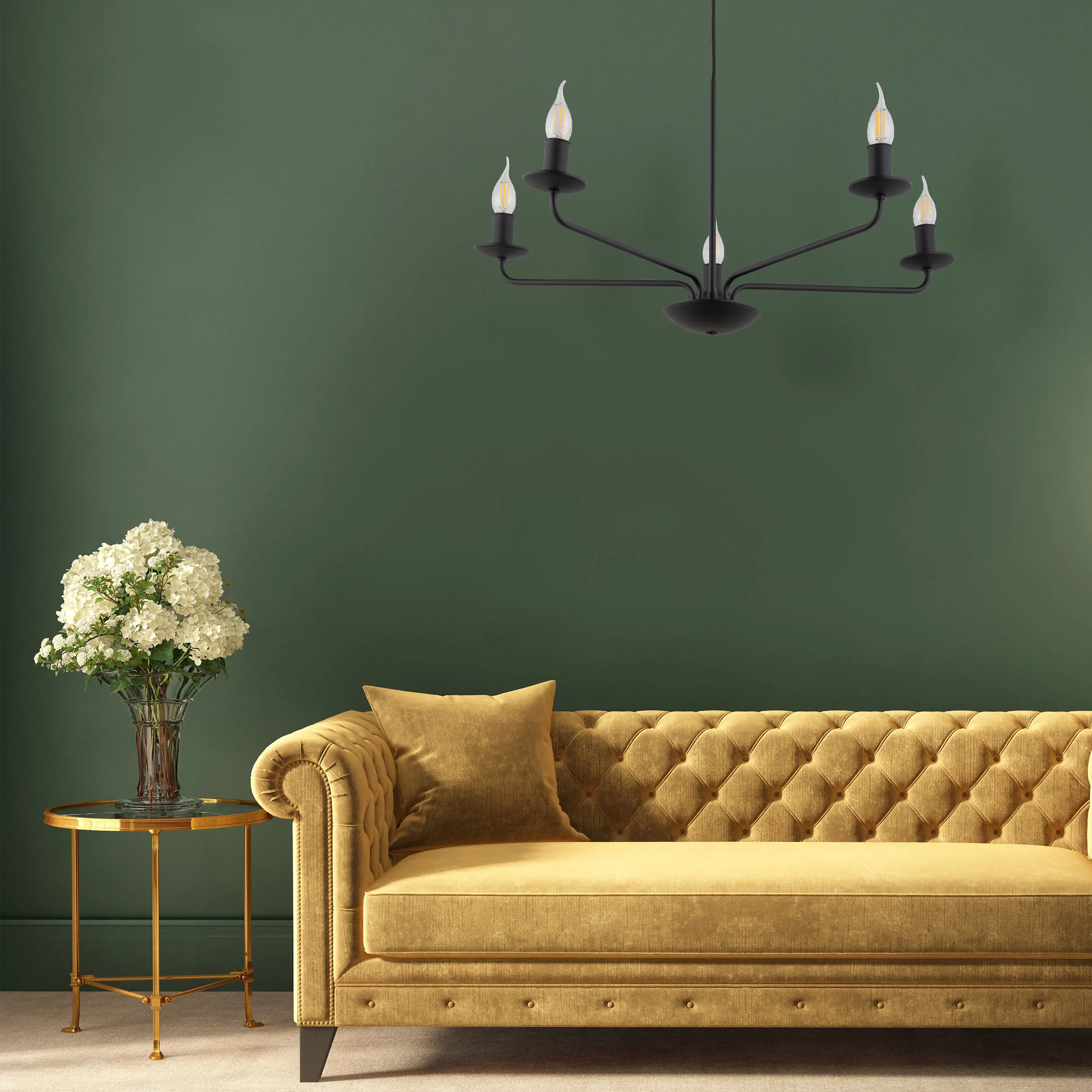 Lampa wisząca LIMAL czarna metalowa 86x72cm - TK_4612