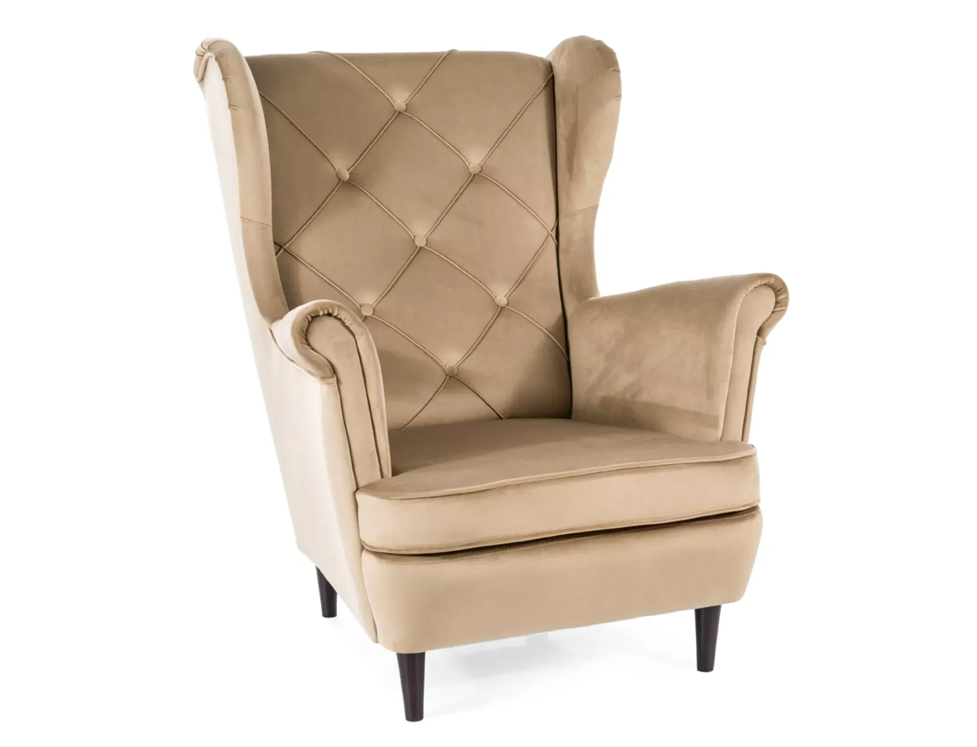 Fotel LADY VELVET Bluvel 28 beżowy wenge Signal Fotel LADY VELVET Bluvel 28 beżowy wenge Signal