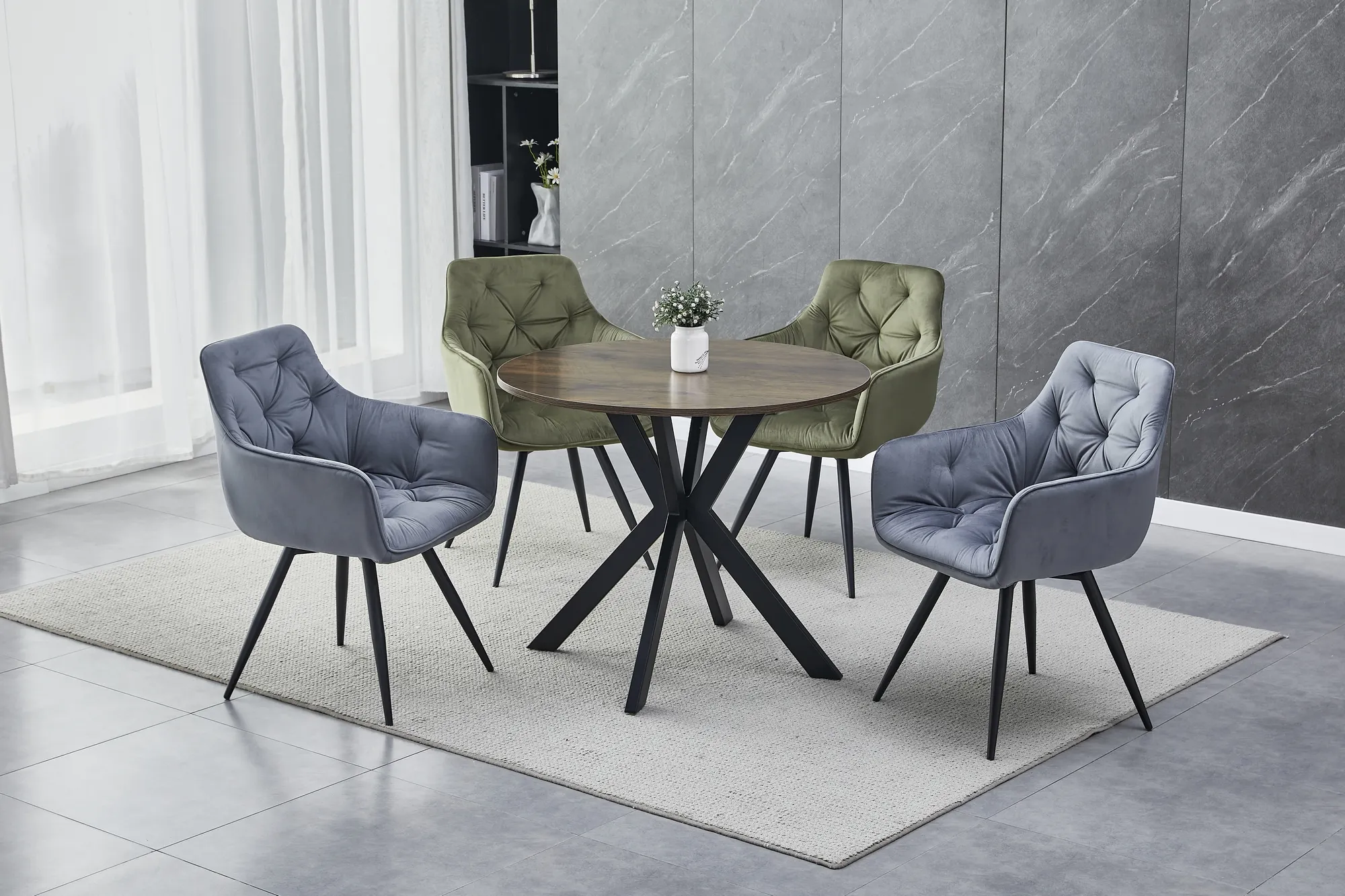 STÓŁ TALIA II ORZECH/CZARNY MAT FI 90 Signal - TALIAIIORCFI90