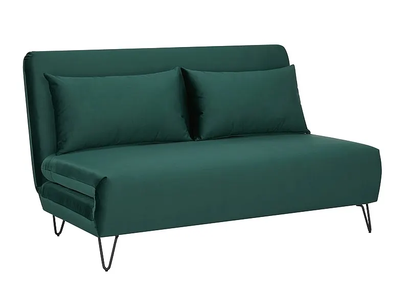 Sofa rozkładana ZENIA VELVET tap.189 zielona czarny stelaż