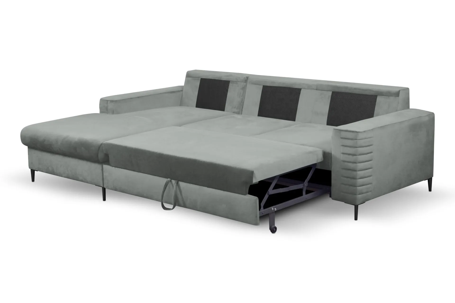 Narożnik rozkładany z pojemnikiem COLLIN VELLUTO 253 cm lewy szary - COLILIN_NAR_VELLUTO16_L