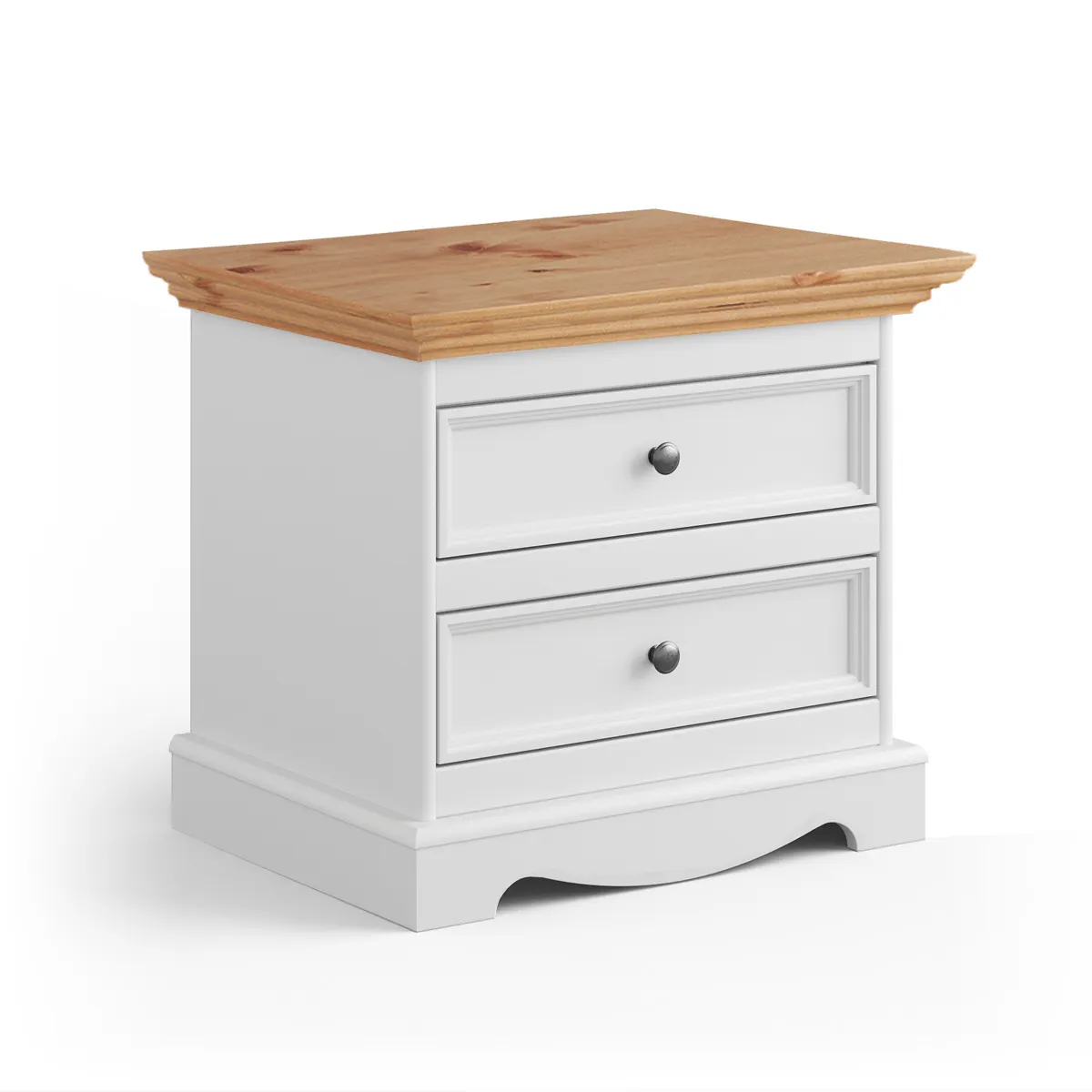 Szafka nocna BELLUNO ELEGANTE z 2 szufladami - biały, złocisty Szuflada, Meble, Szafka