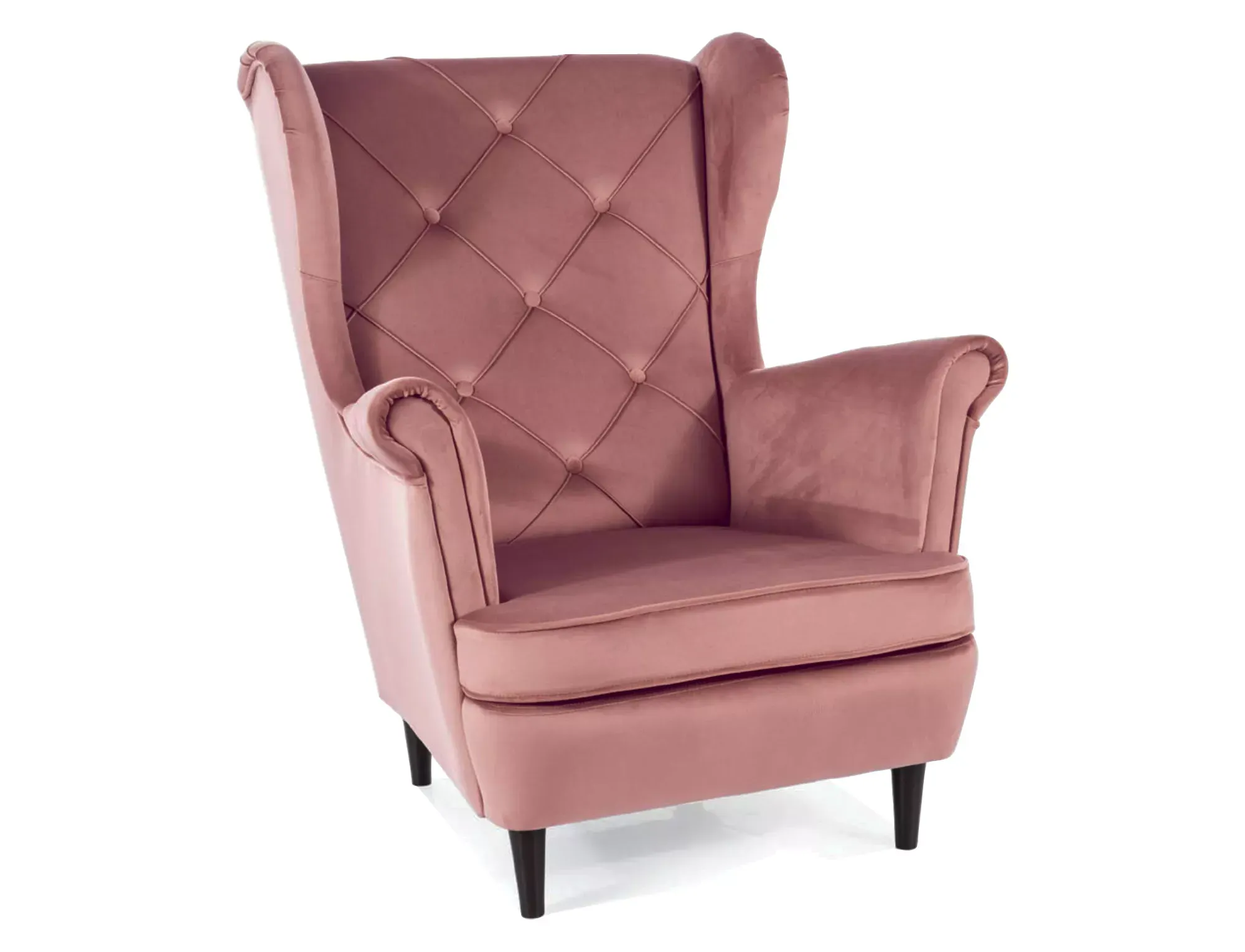 Fotel LADY VELVET Bluvel 52 antyczny róż wenge Signal