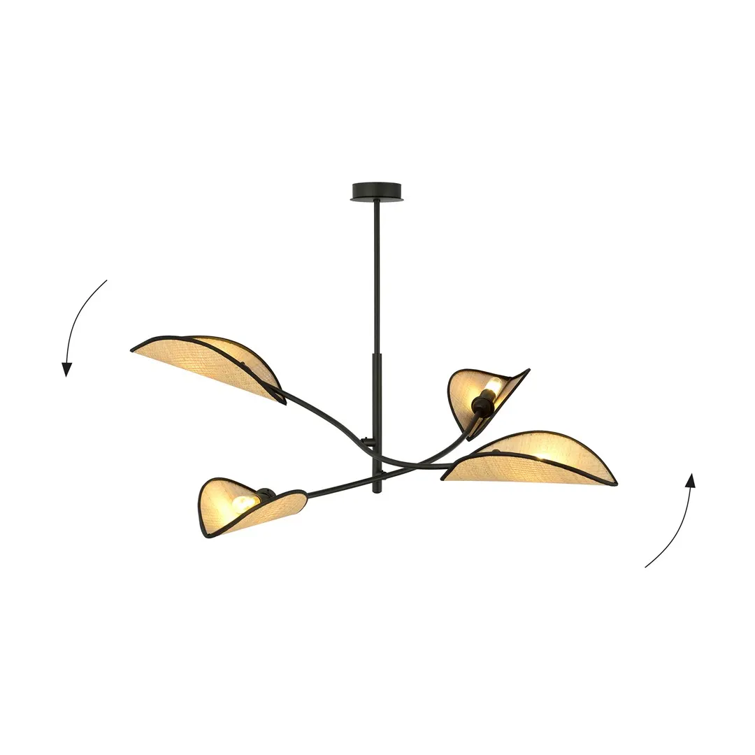 Lampa wisząca LOTUS 4 czarny brązowy — zdjęcie 3