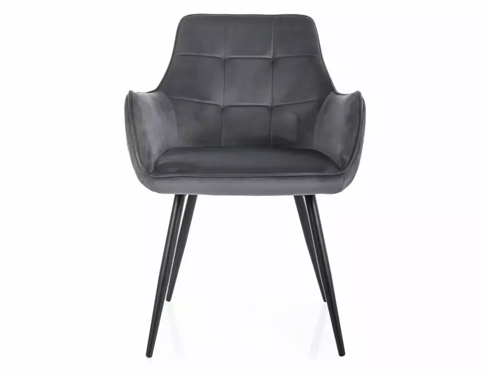 KRZESŁO LEMON VELVET CZARNY STELAŻ/SZARY BLUVEL 14 - LEMONVCSZ