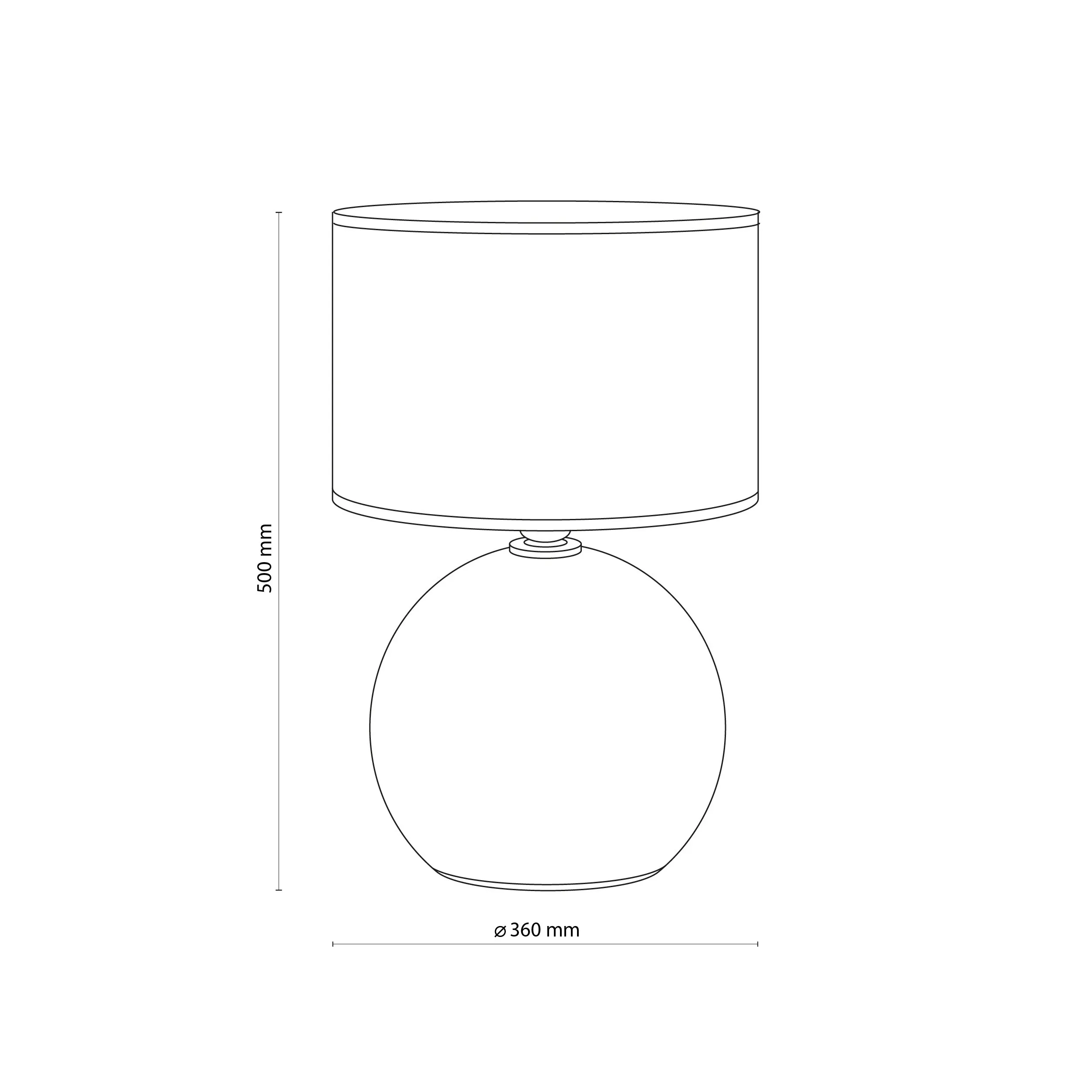 Lampka nocna PALLA czarna 50x36cm - TK_5080