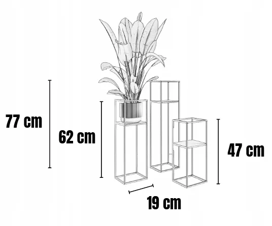 Kwietnik stojący metalowy LILLE S czarny - LD_TZ000163