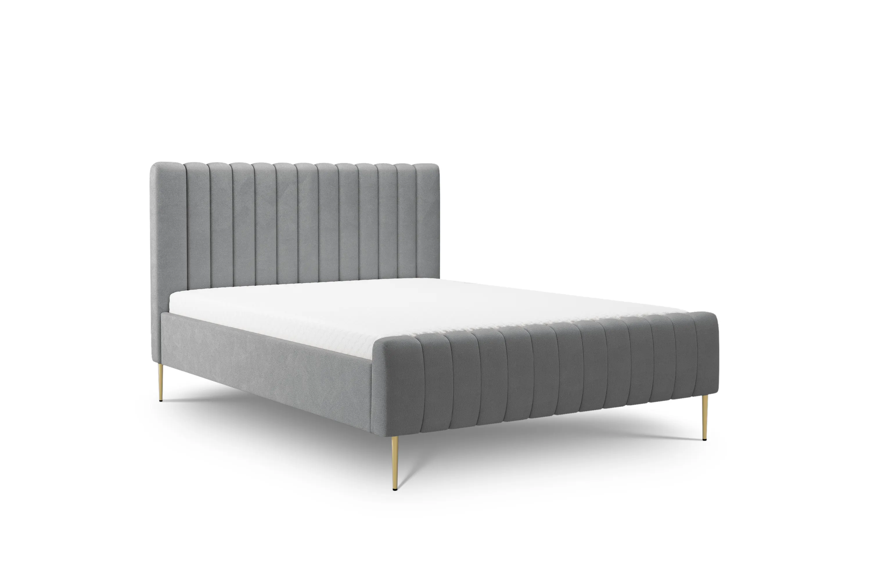 Łóżko Nicole / 140x200 / Salvador (SIC) 14 / złote nogi - szary Łóżko Nicole / 140x200 / Salvador (SIC) 14 / złote nogi - szary