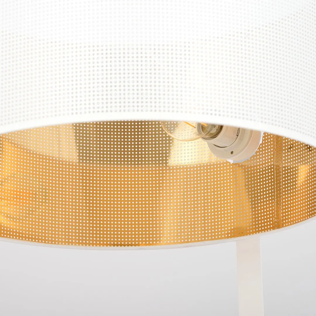 image lamp, lampshade, perforated, gold, white