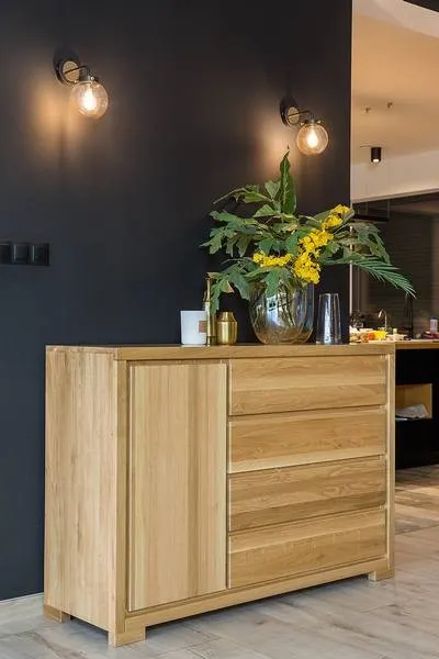 Komoda dębowa KD358 Naturalny DREWMAX — zdjęcie 6