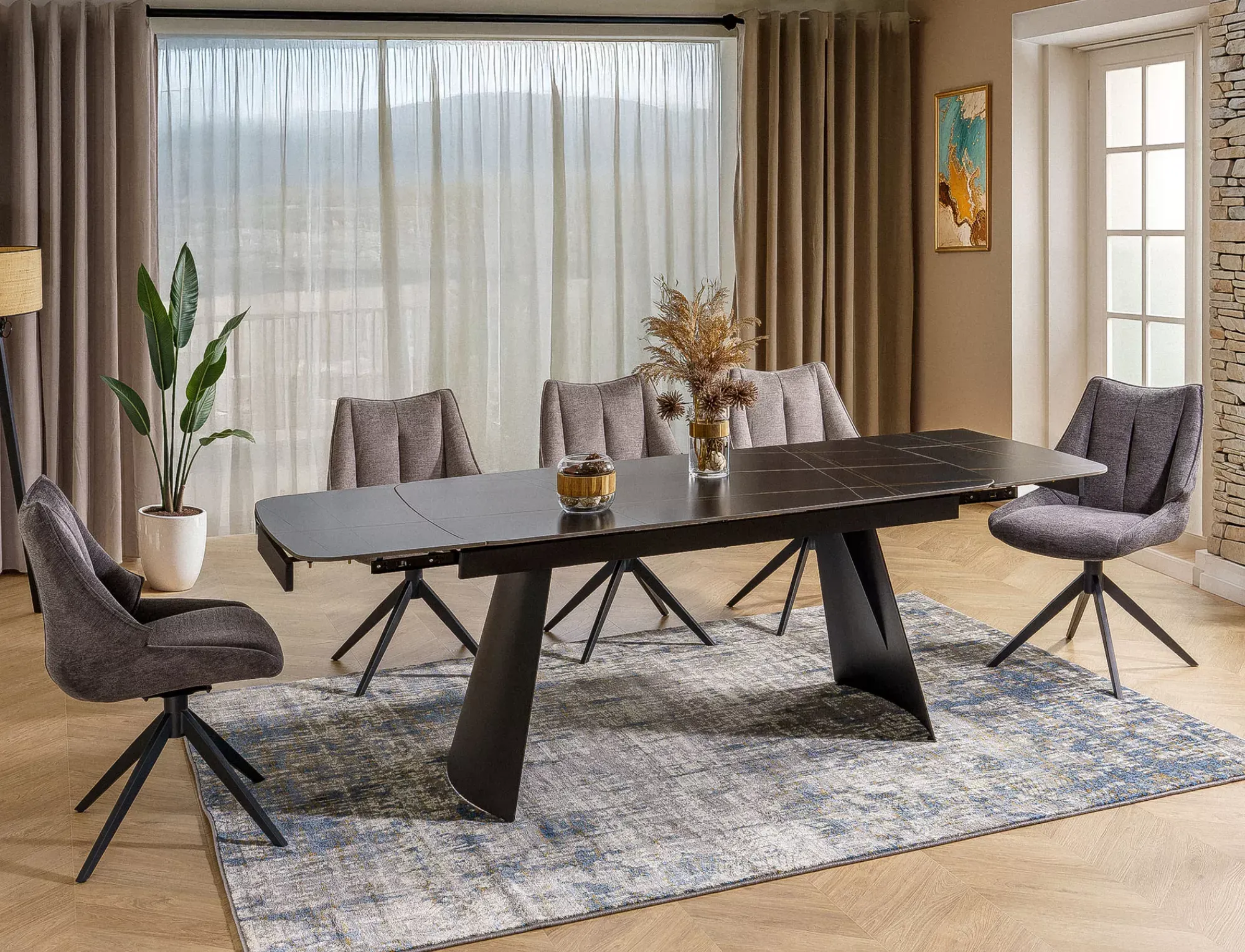 Stół rozkładany BACARDI 160(240)x90 czarny - BACARDIC160