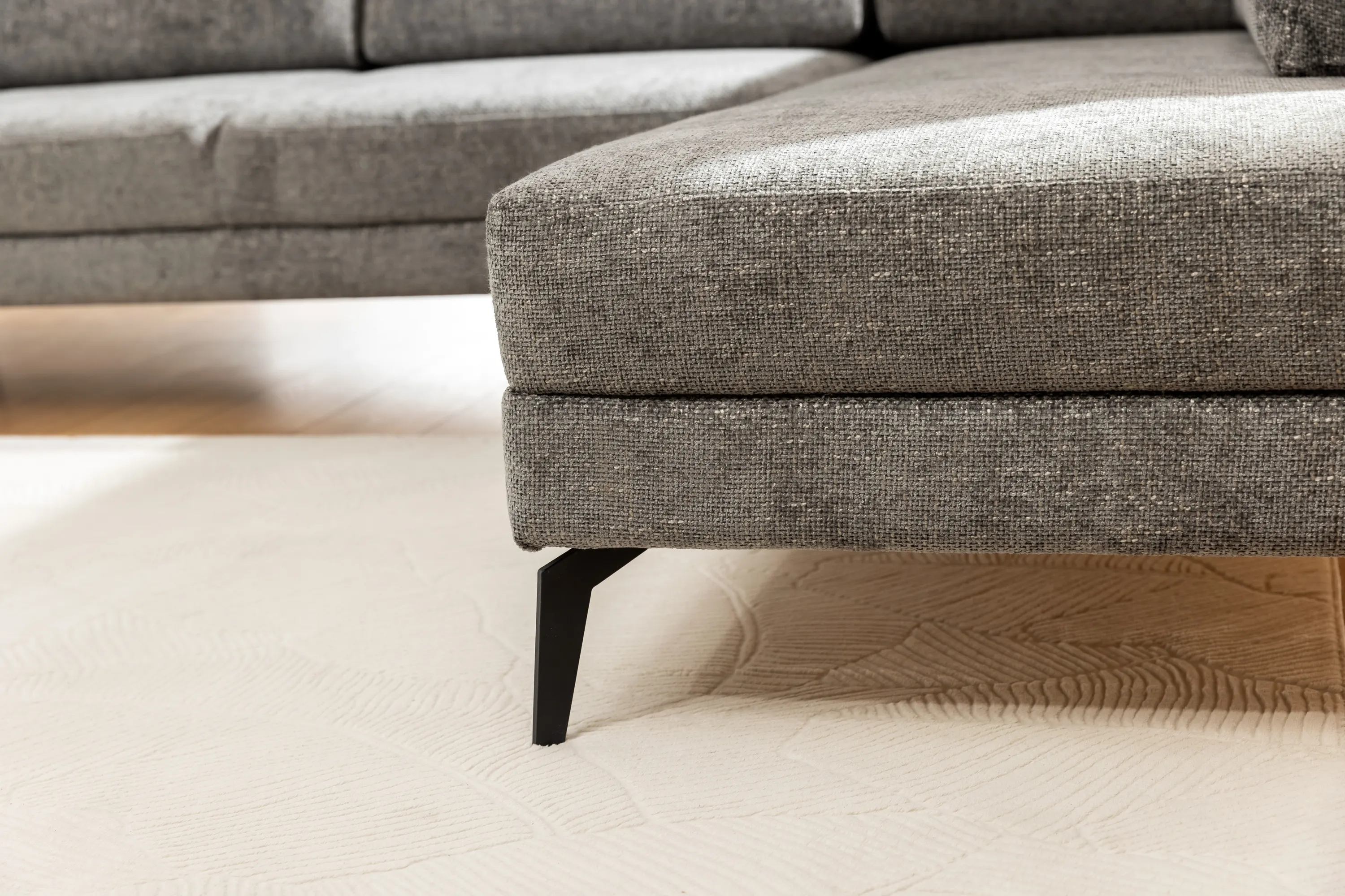 Narożnik rozkładany prawostronny ELENTIO (Magni 206.13) 280x220 cm z dwoma pojemnikami szary - B_162380