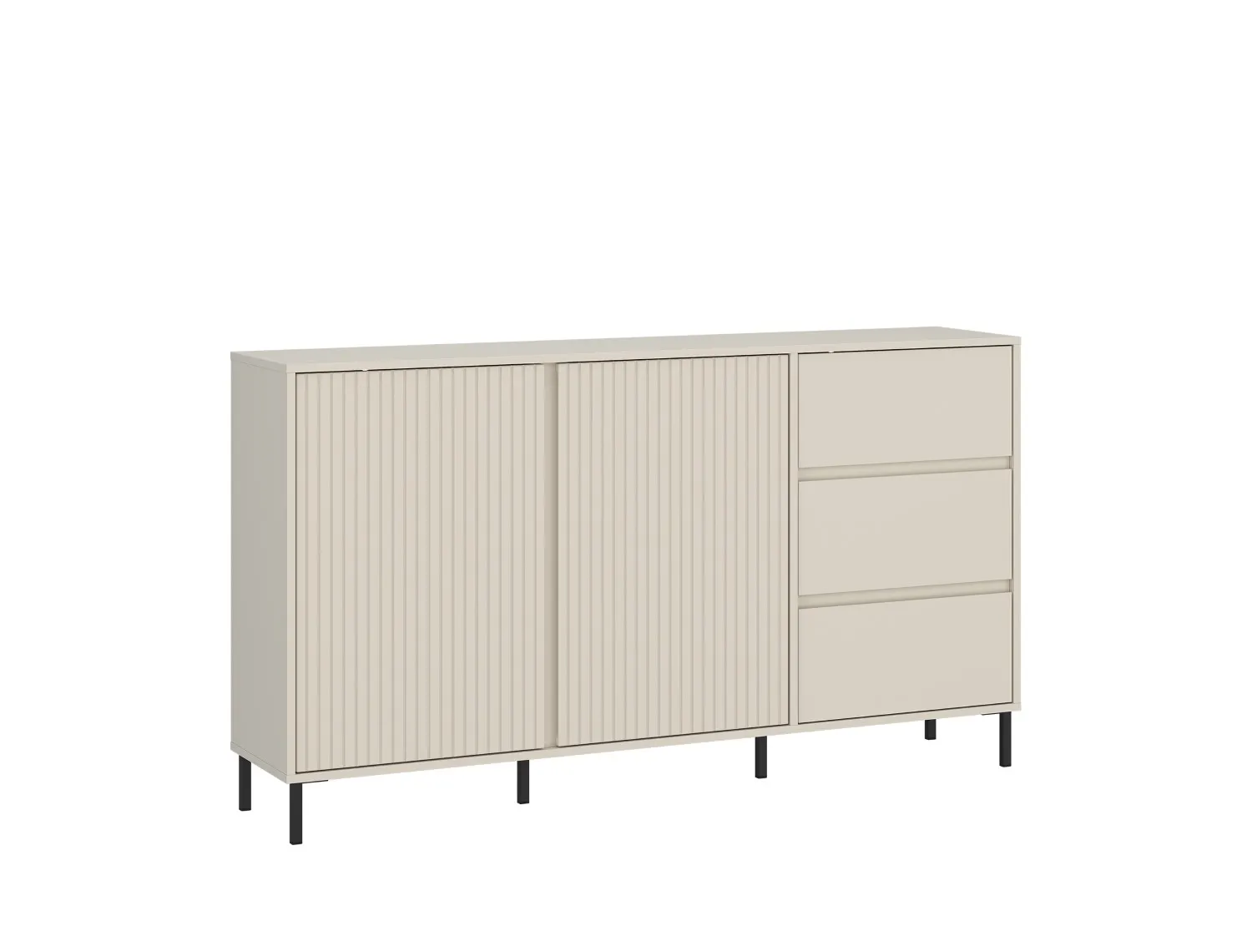 Komoda 2-drzwiowa z szufladami AVENALE 157 cm kaszmirowa Meble, Kredens, Szafka, Łóżeczko, Łóżko dziecięce