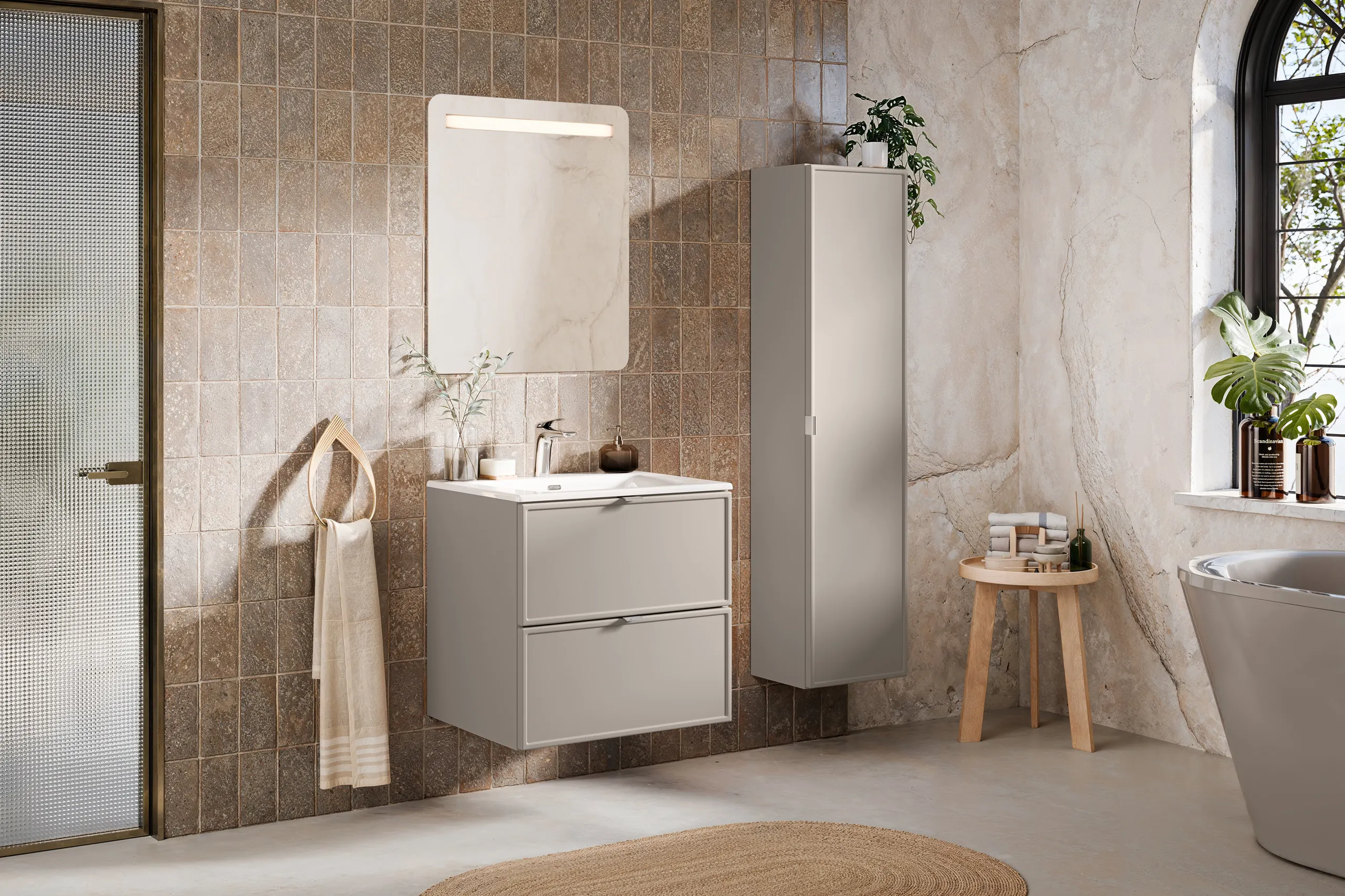 Szafka wisząca wysoka BELLA CASHMERE 1-drzwiowa 140cm - BELLA_CASHMERE_80-35-1D