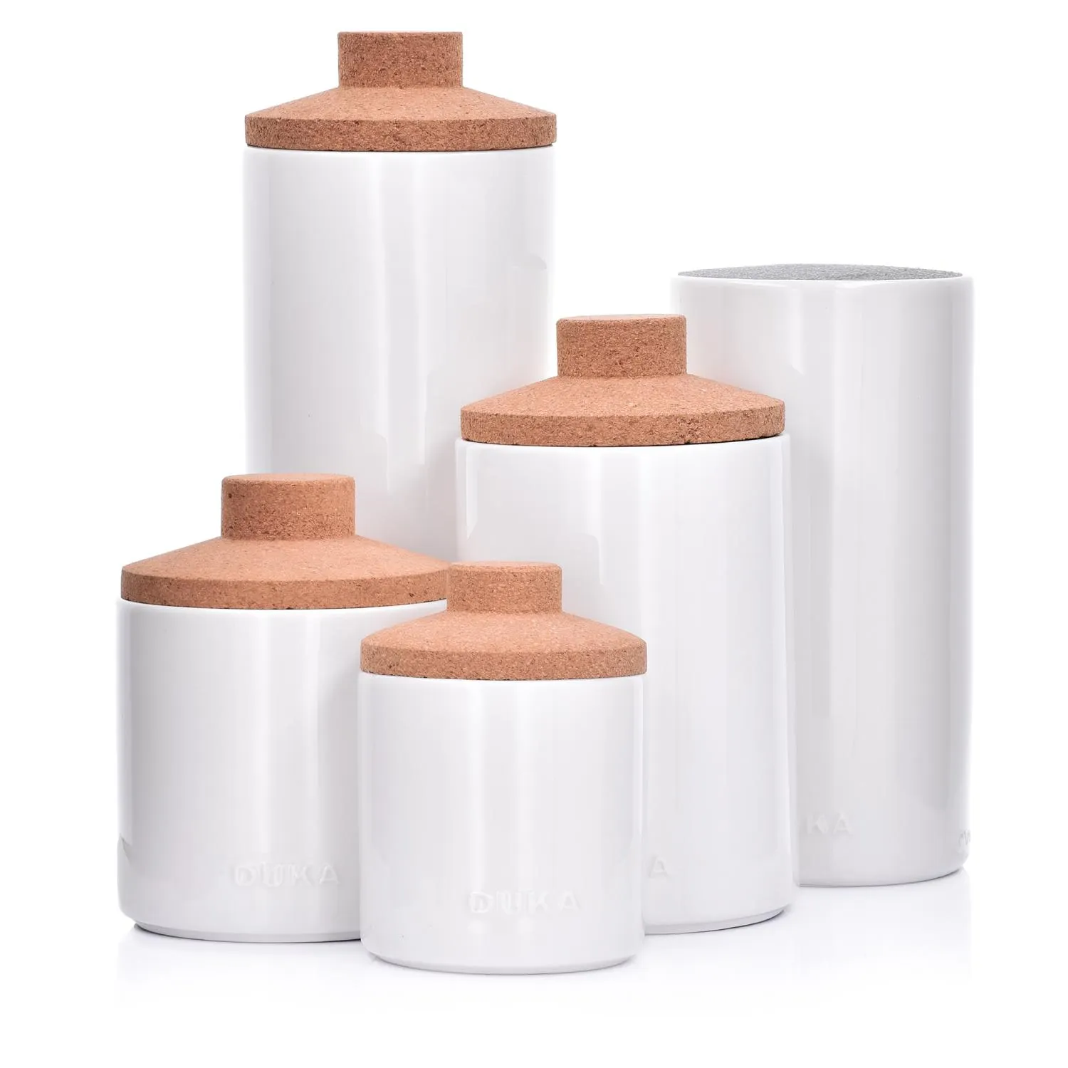 ceramiczne słoiki, korek-wkładka, pojemniki do przechowywania, białe ceramiczne, zestaw słoików
