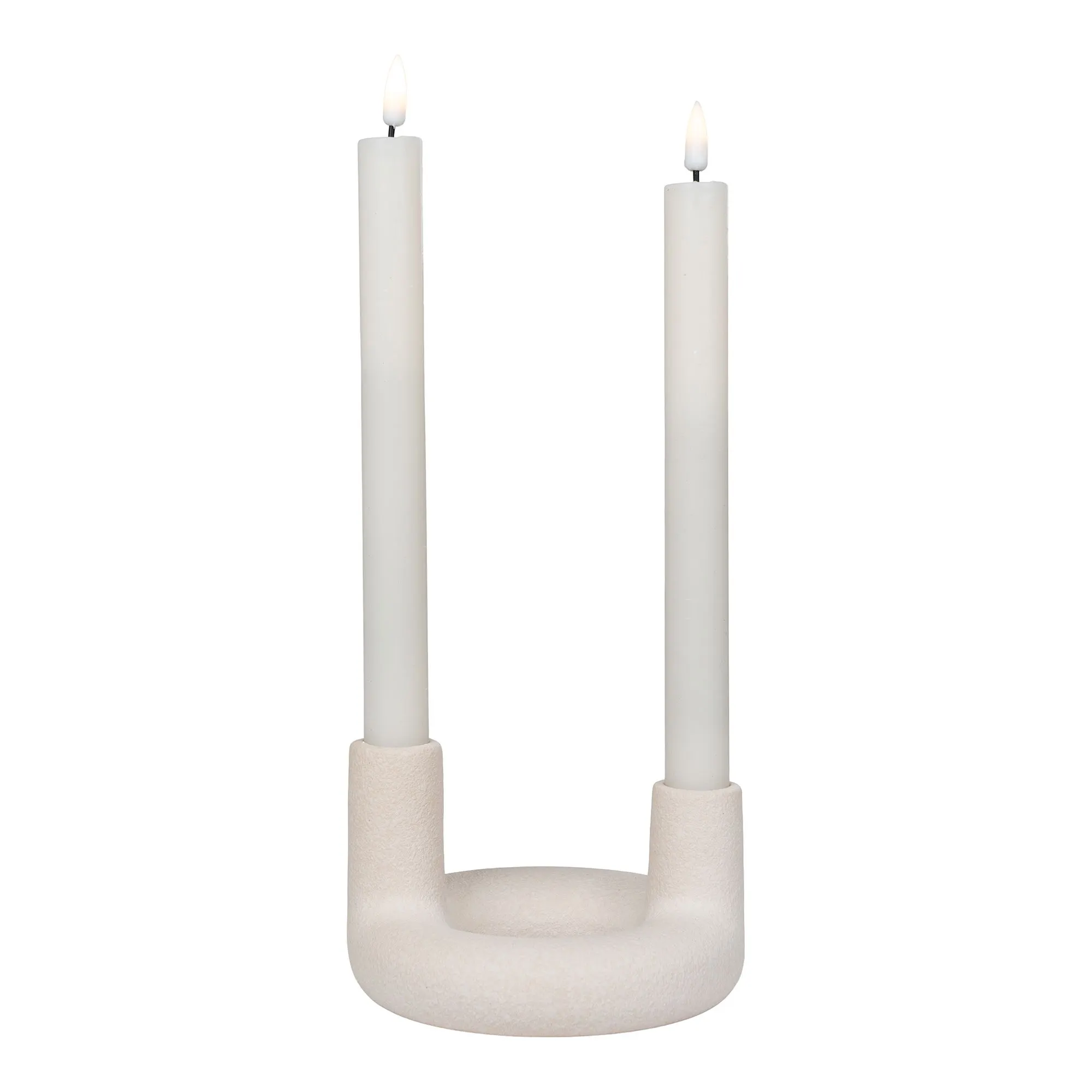 Świecznik ceramiczny CANDLE fi13x85 cm beżowy - 4561178