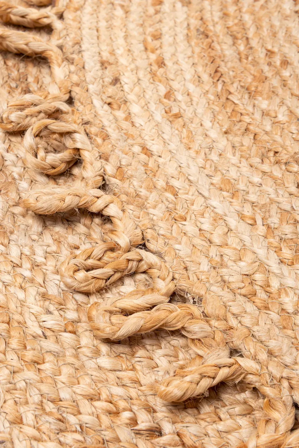 Dywan z Juty 100 cm koło boho beżowy - MDK_508966