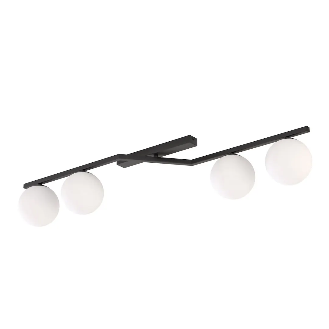 Lampa sufitowa metalowa NATON 4 BL OPAL plafon biała