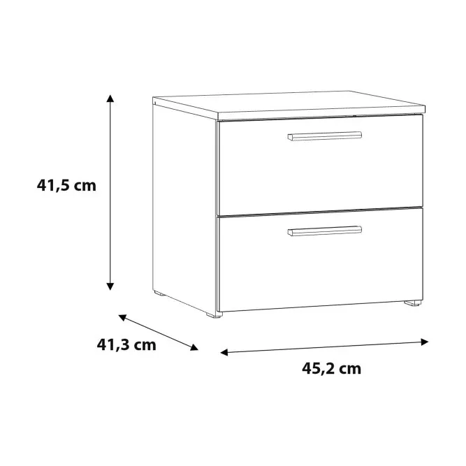 Szafka nocna CLIF z 2 szufladami - old wood vintage, beton - ATTK011-C546