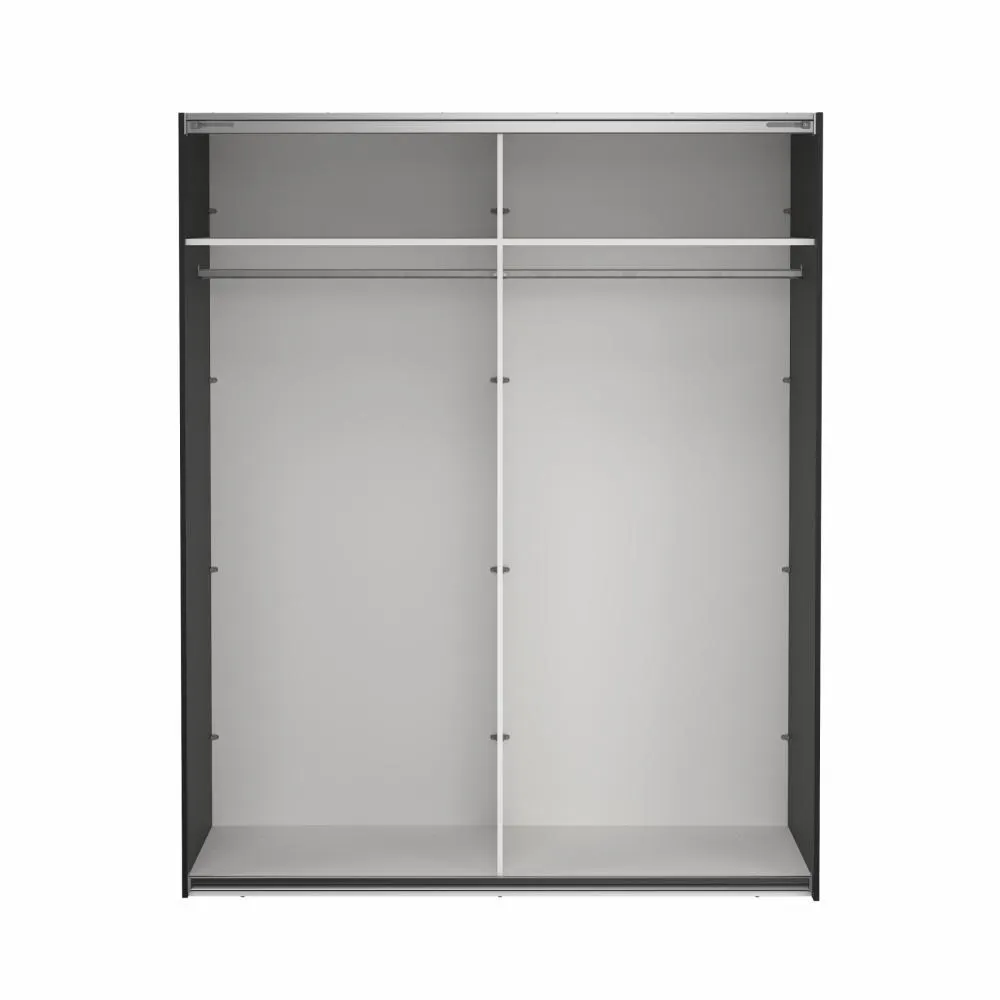 Szafa przesuwna 2-drzwiowa z lustrami BERGAMO 180 x 220 cm czarna - TV_65200/15GMMI
