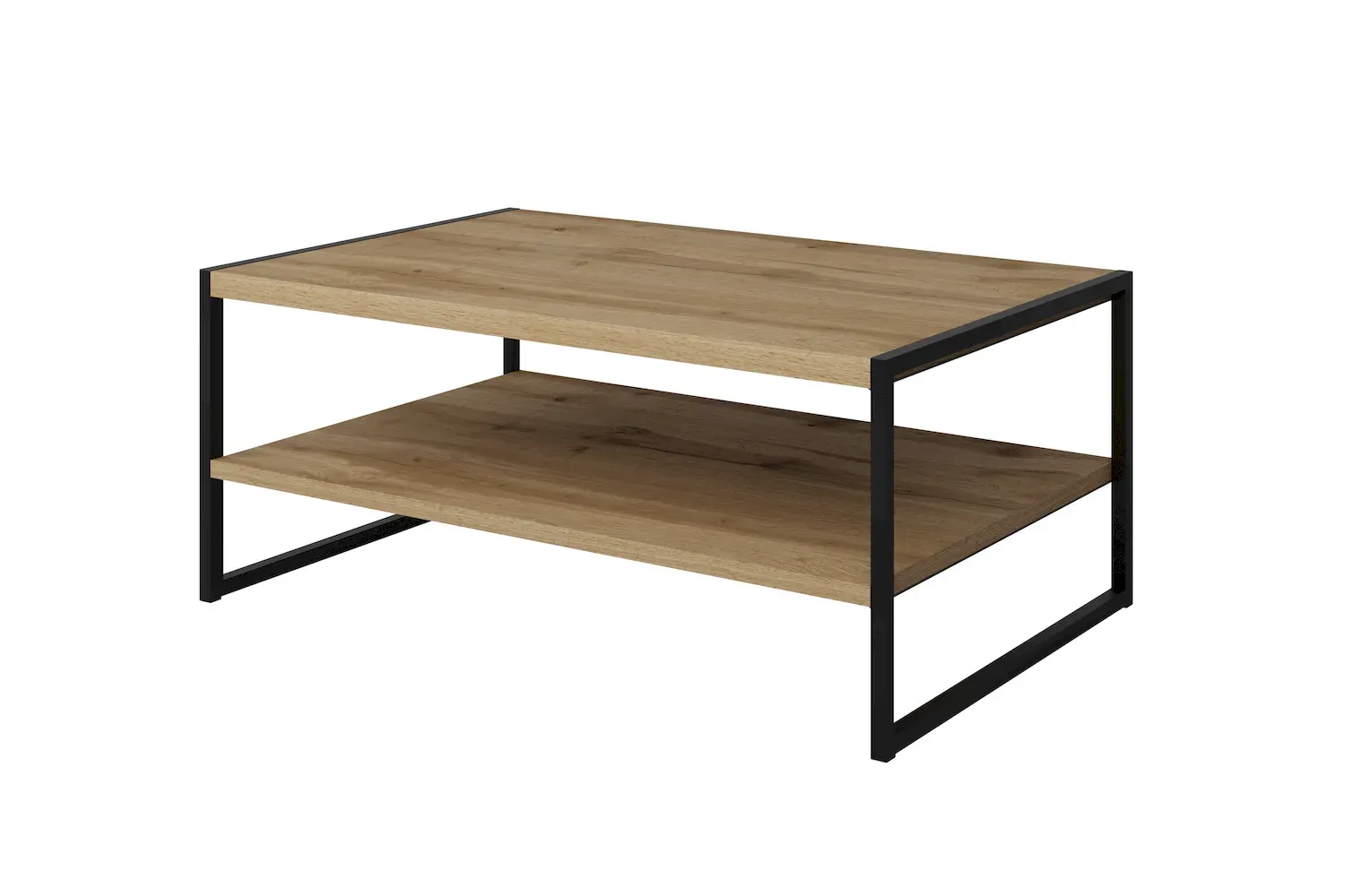 Stolik kawowy z półką EKO 97 dąb wotan czarny