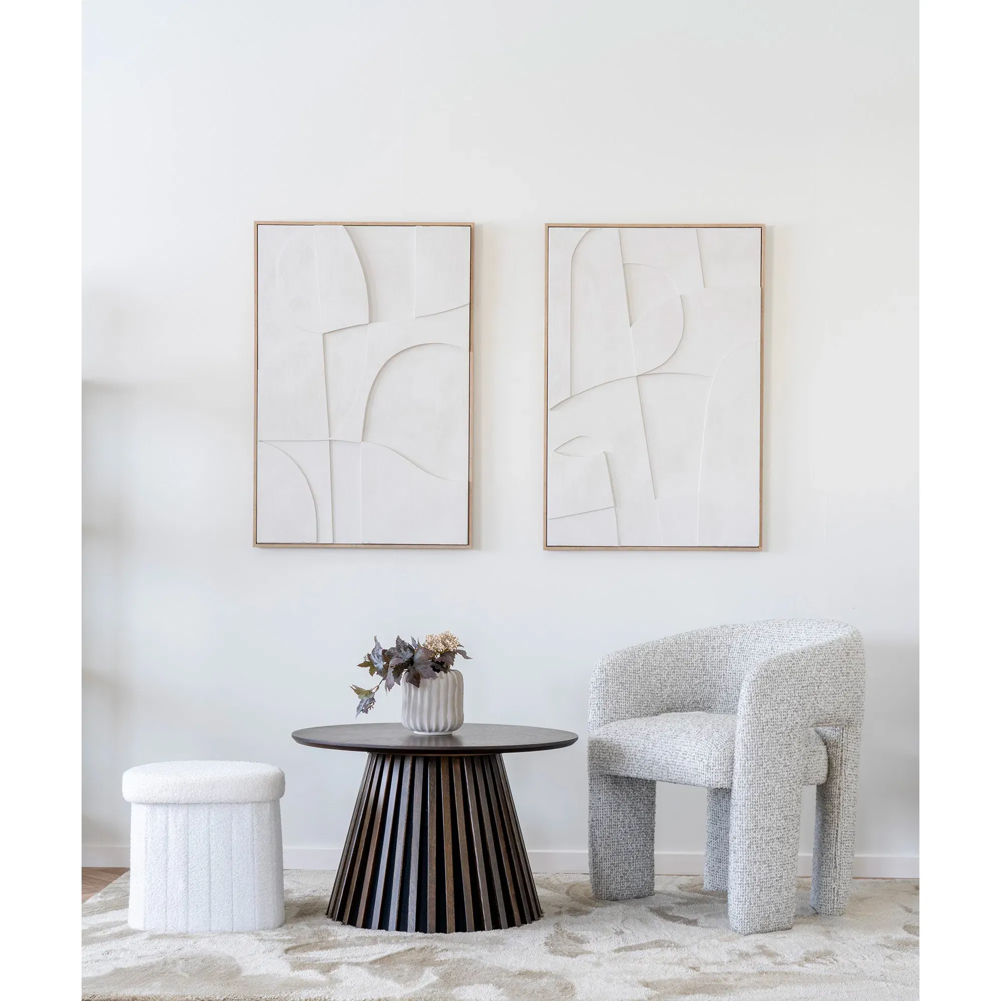 Stolik kawowy okrągły na szerokiej podstawie OSAKA FI70 W45 dąb wędzony - 2102081