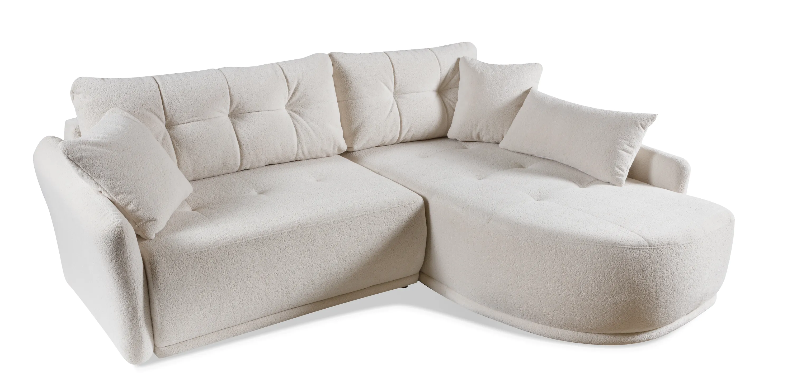 Narożnik rozkładany z pojemnikiem TRIX BELLINI 246 cm prawostronny beżowy