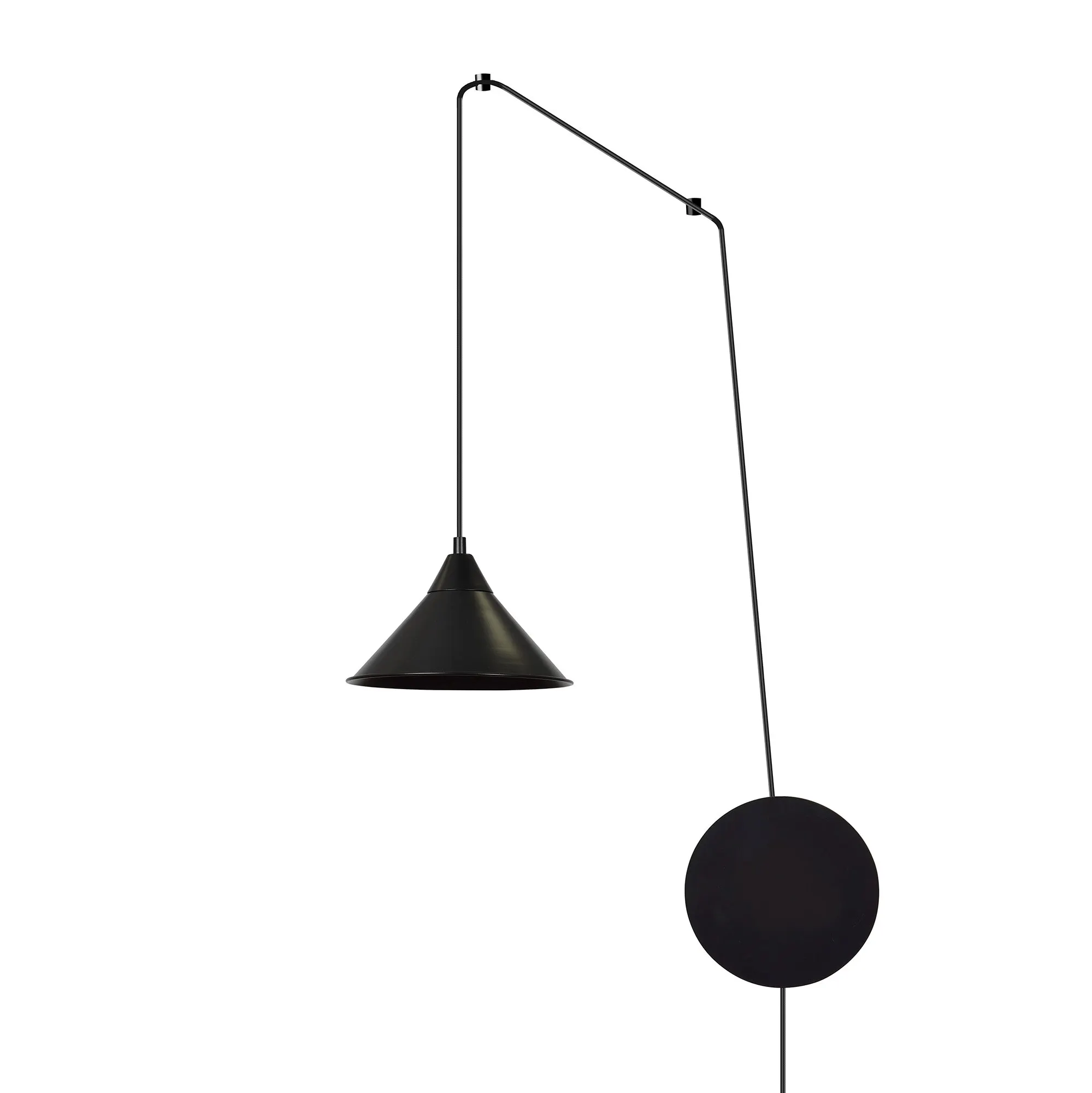 Lampa wisząca ABRAMO 1 z wtyczką do kontaktu czarna