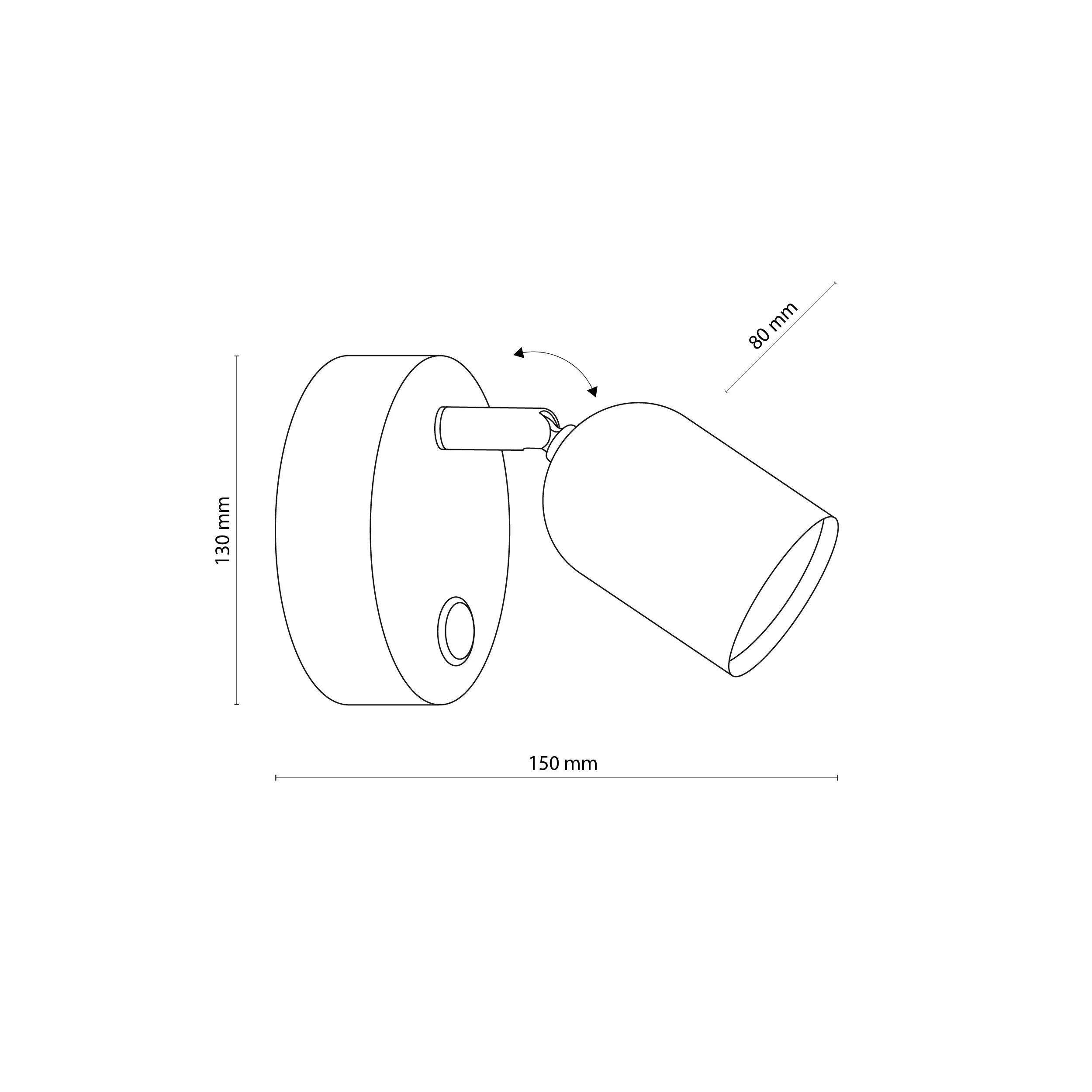Kinkiet TOP biały metalowy z przyciskiem regulowany 15x13x8cm - TK_4411