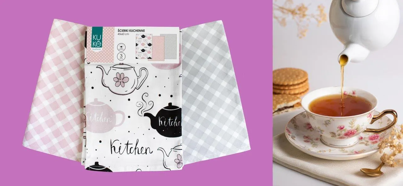 Ścierka zestaw 3 szt. KUKE 024 czajnik 40x60 wielokolorowy - FARO_30812