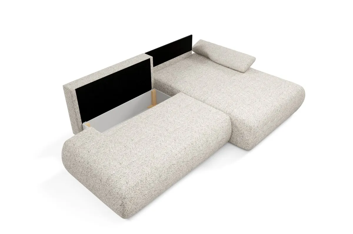 Narożnik rozkładany z pojemnikiem PUENTE 286 cm prawostronny beżowy - PUENTE_NAR_PUENTE06_P