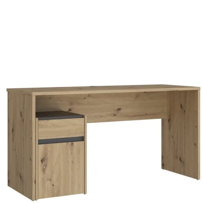 Biurko MODULTRICK z szafką i szufladą - dąb artisan, szary Meble, Tabela, Biurko, Komputer, Elektronika