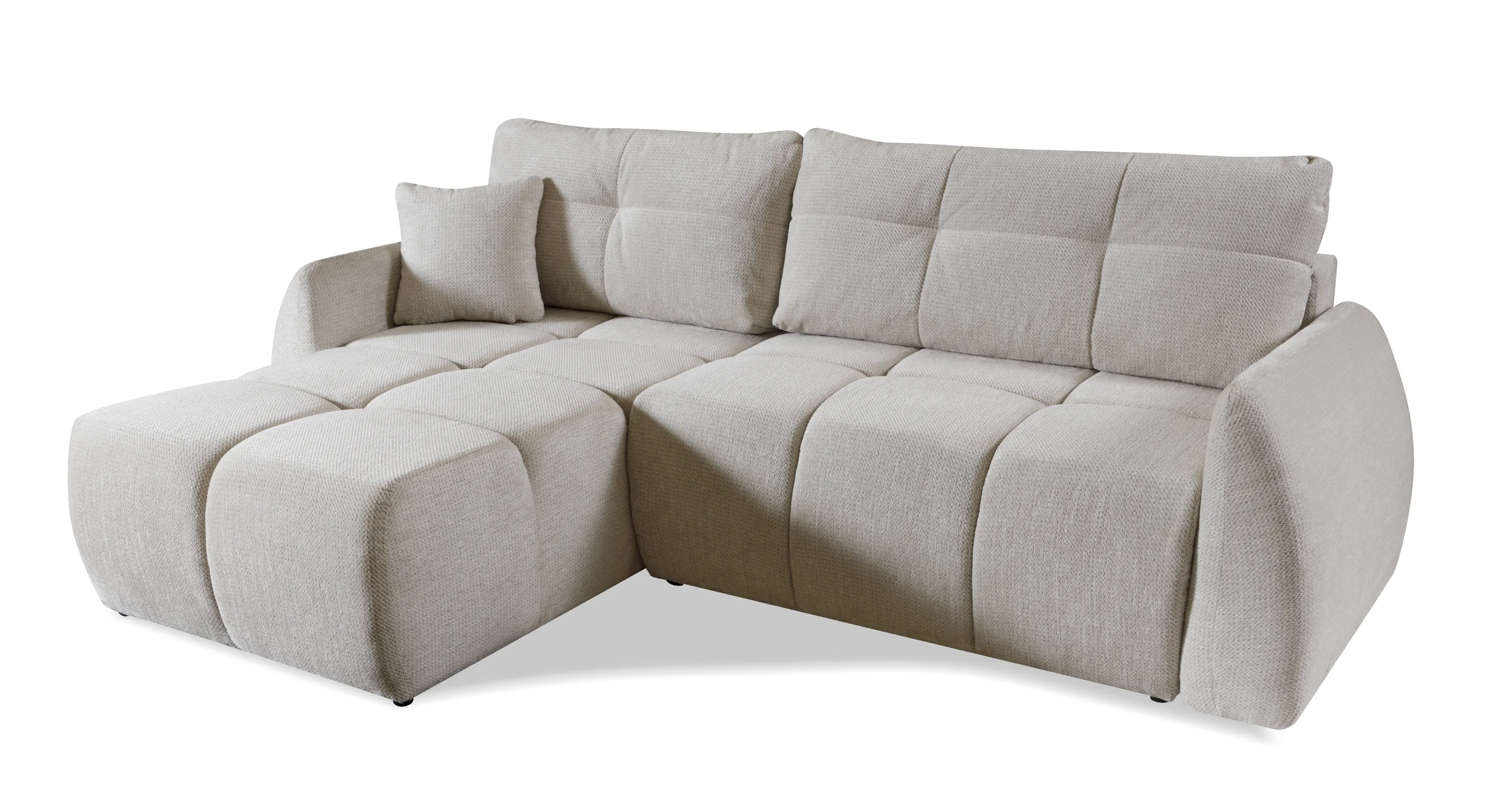 Narożnik rozkładany z pojemnikiem SANCHO ARTICO NATA 255 cm L/P beżowy - SANCHO_ARTICO_NATA