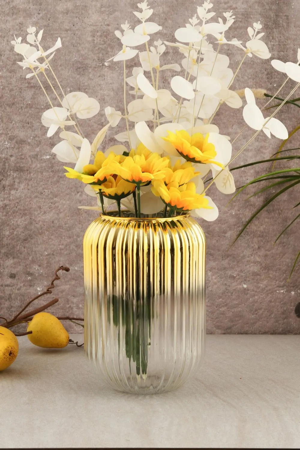 Wazon szklany cieniowany LINE D20G 10x10x20 cm złoty - ASI_329SBL1103