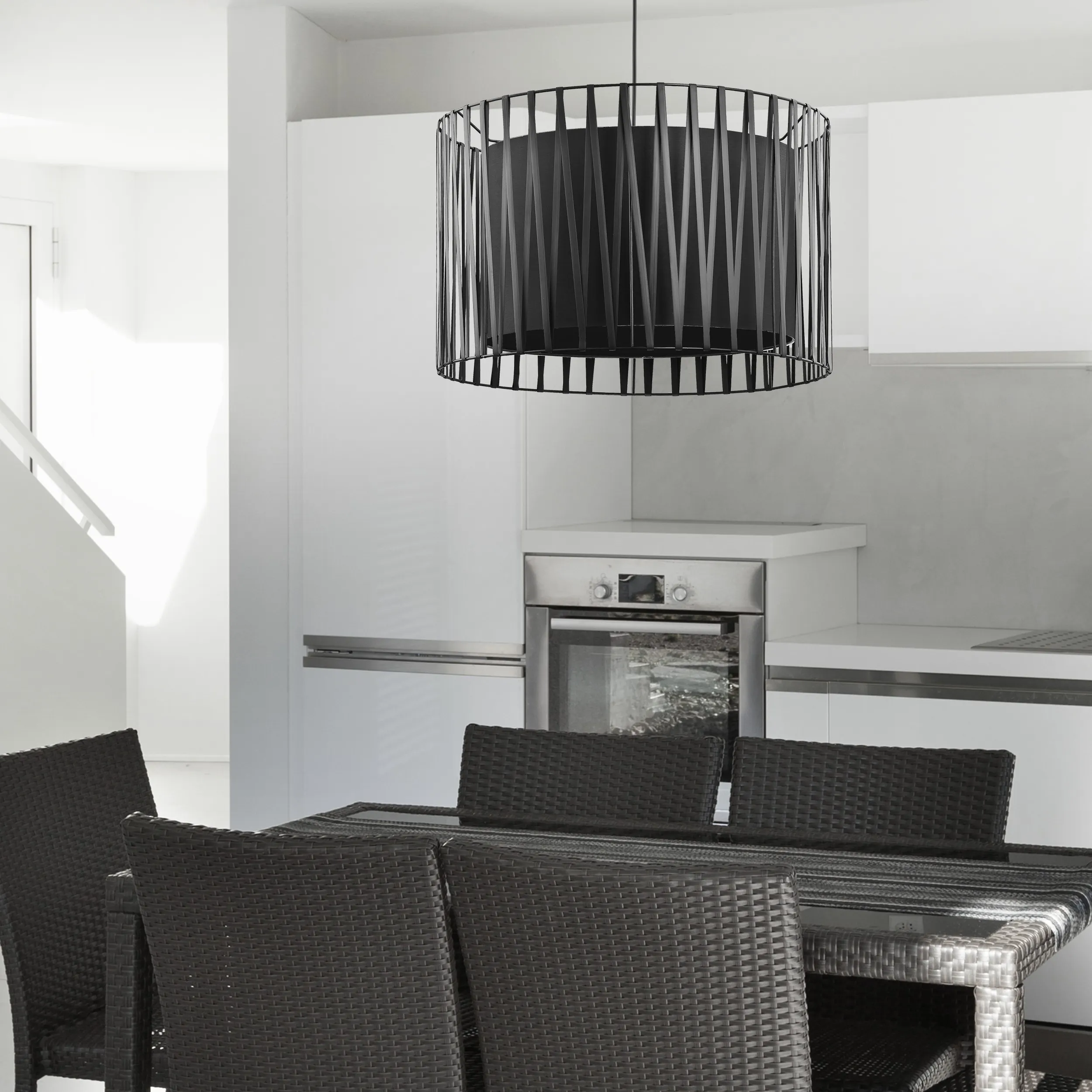 Lampa wisząca HARMONY czarna okrągła 120x50cm - TK_1655