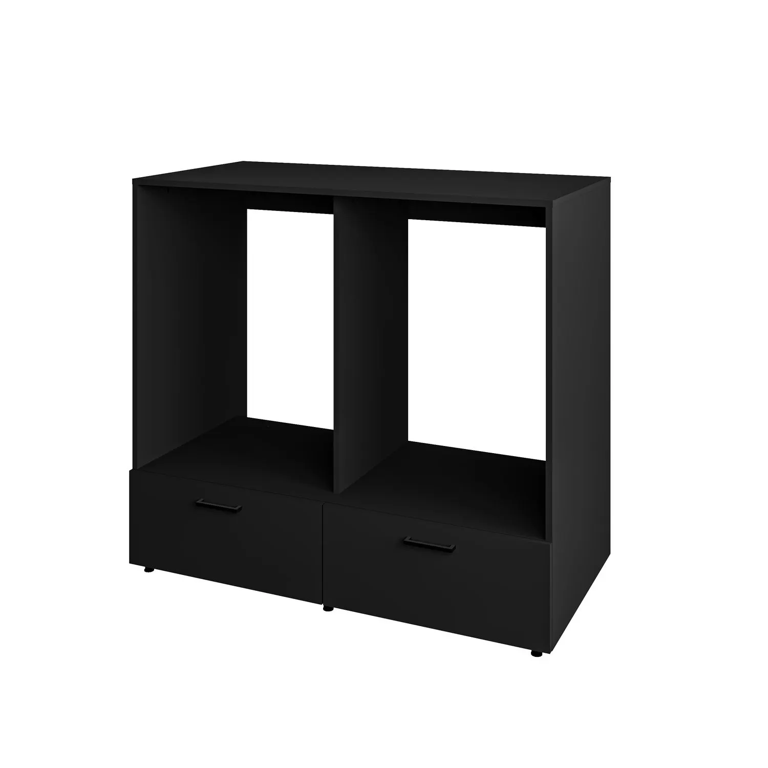 Zabudowa pralki i suszarki z szufladami ROSA 117x132x67 czarna - 30W3NO65