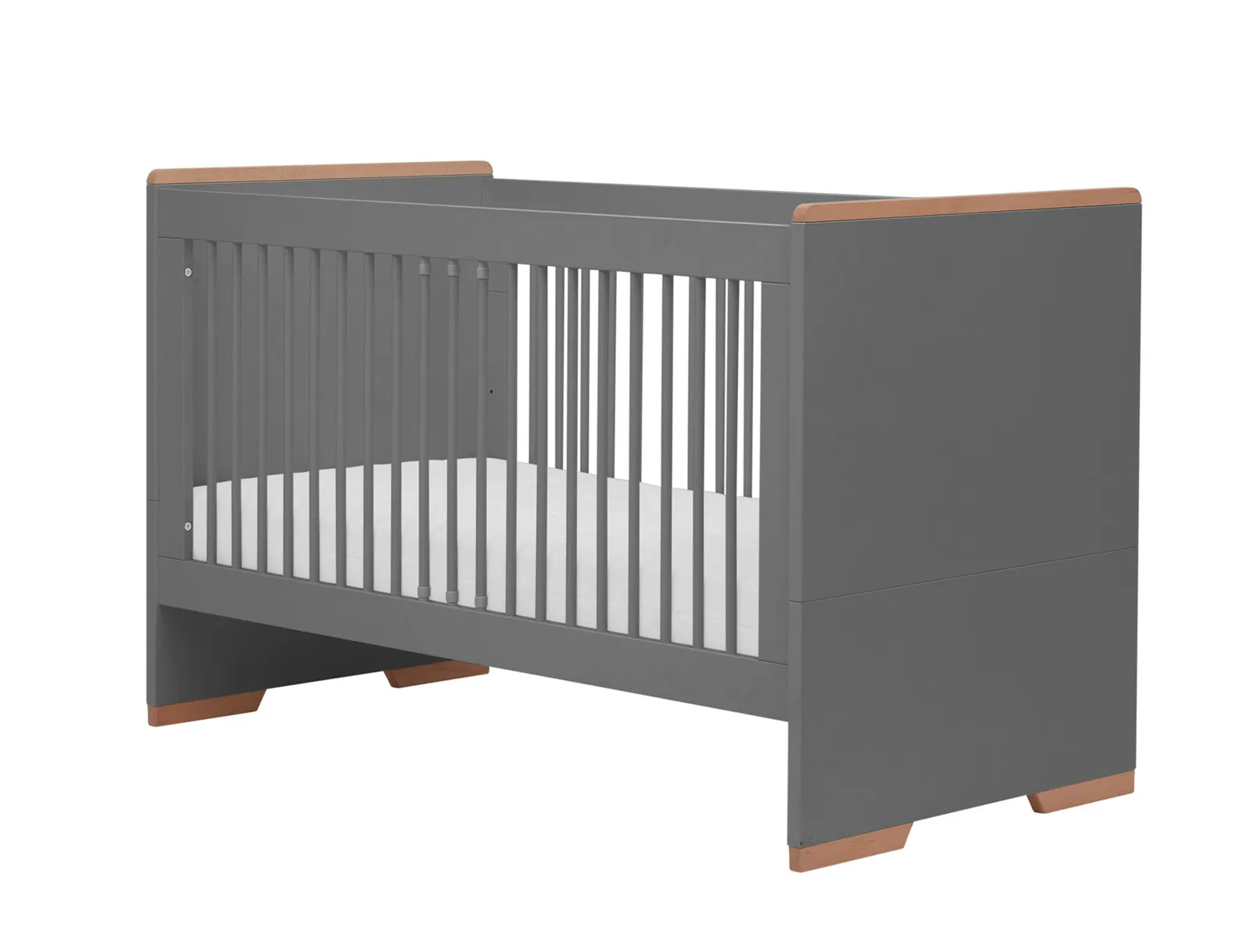 Łóżeczko SNAP z regulacją wysokości materaca 140x70 szare