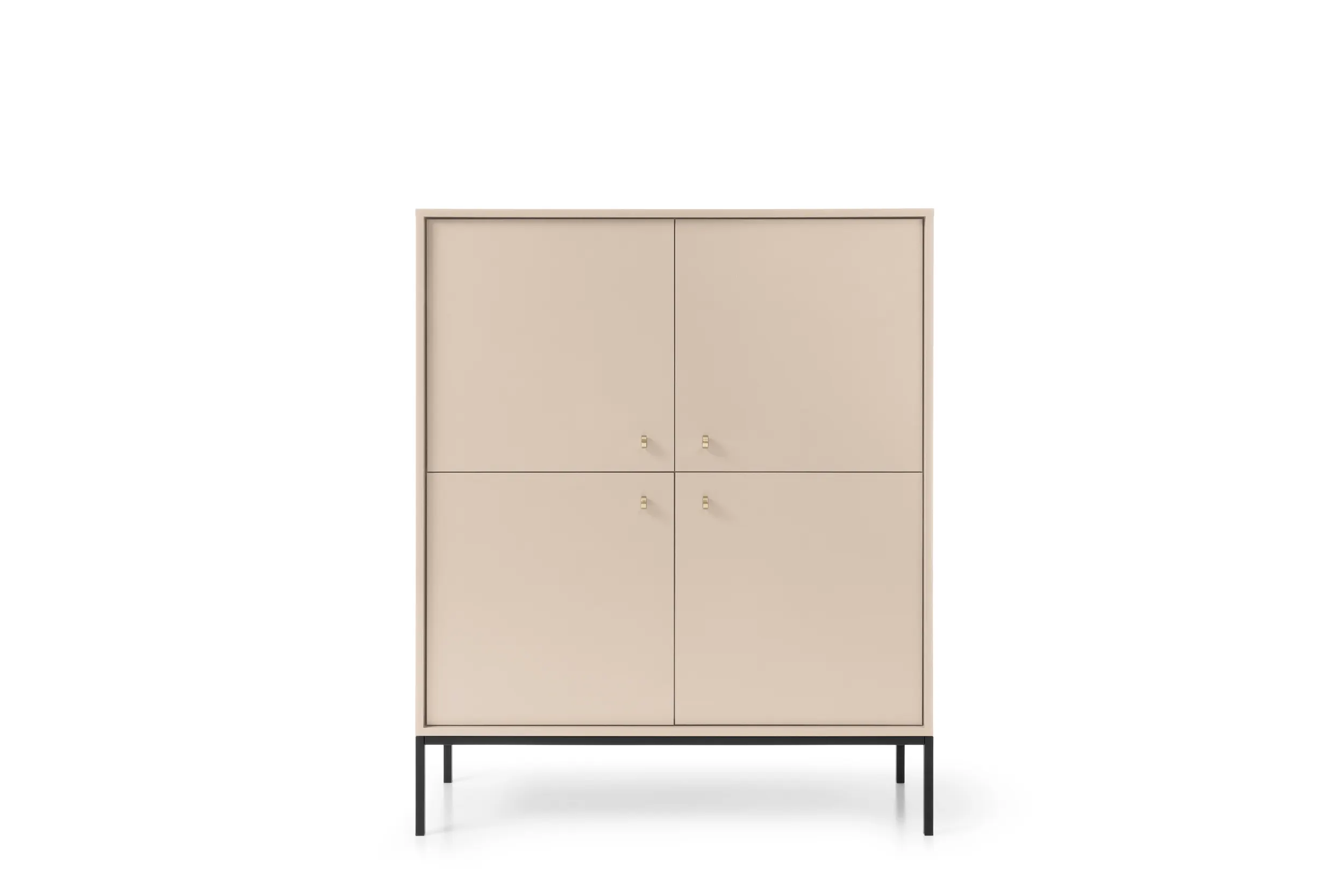 Komoda 4-drzwiowa MONO Piaskowy, Czarny - MONO_MK104_PIASKCZ