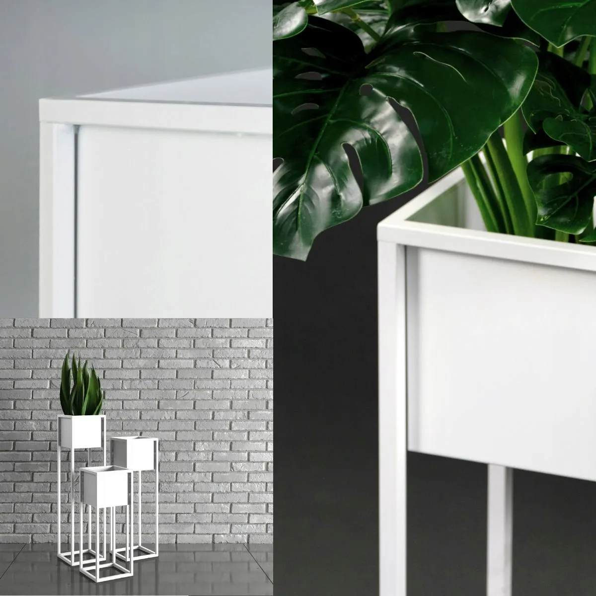 DONICZKA-osłonka na donice metalowa NANTES M biała - LD_TZ000103