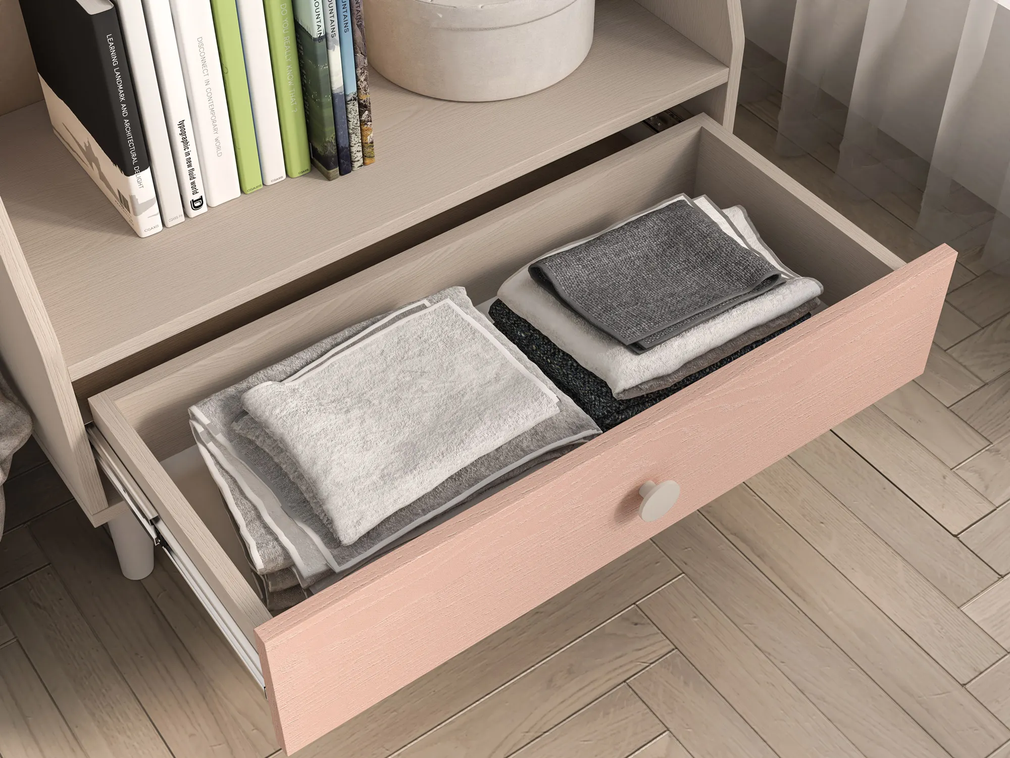 Komoda- organizer MEVEL 09 piasek pustyni, różowy - 1MEVE09-001