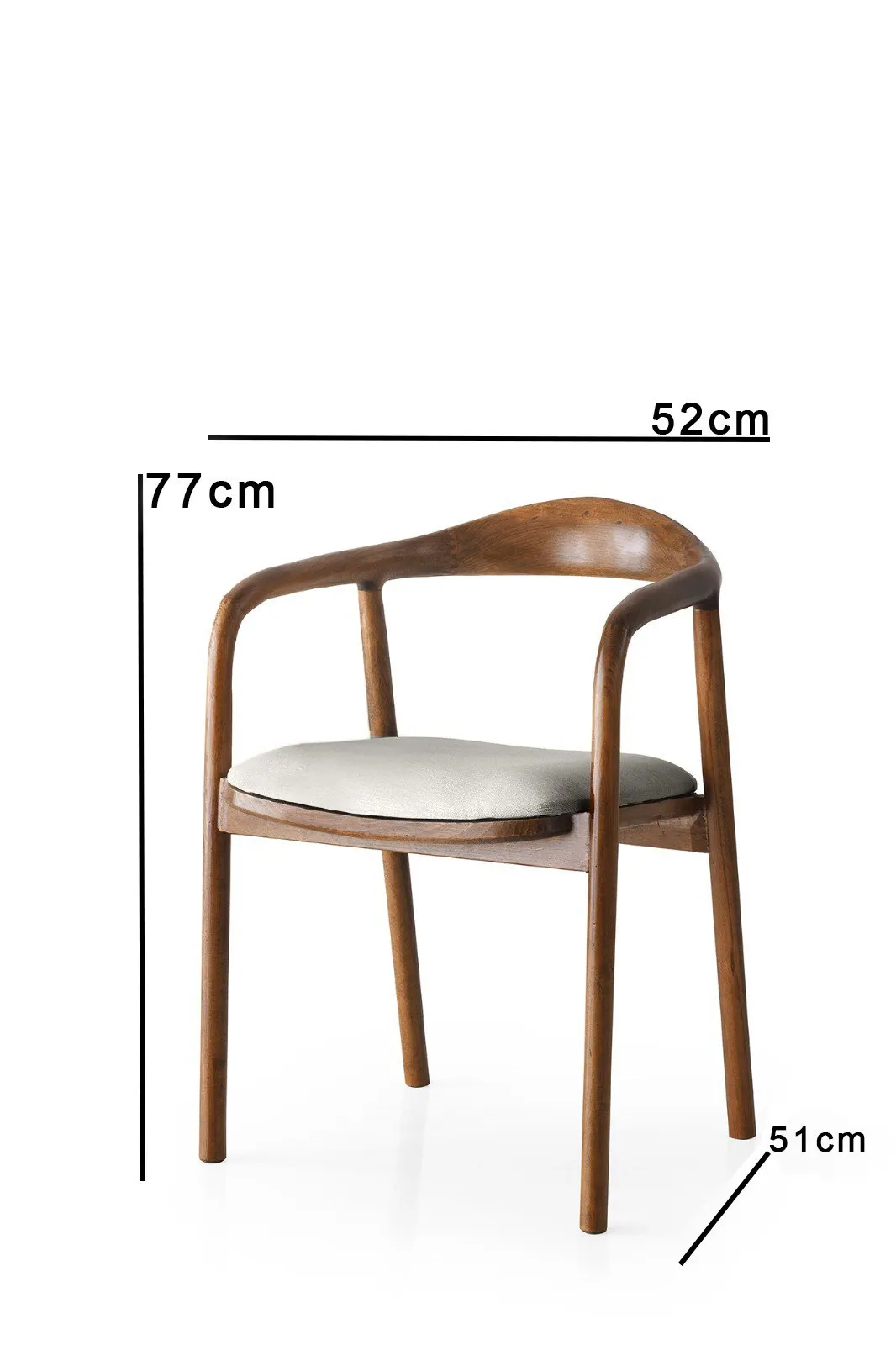 Krzesło drewniane z podłokietnikami PA - 027 orzech jasnoszary - ASI_974NMB1706